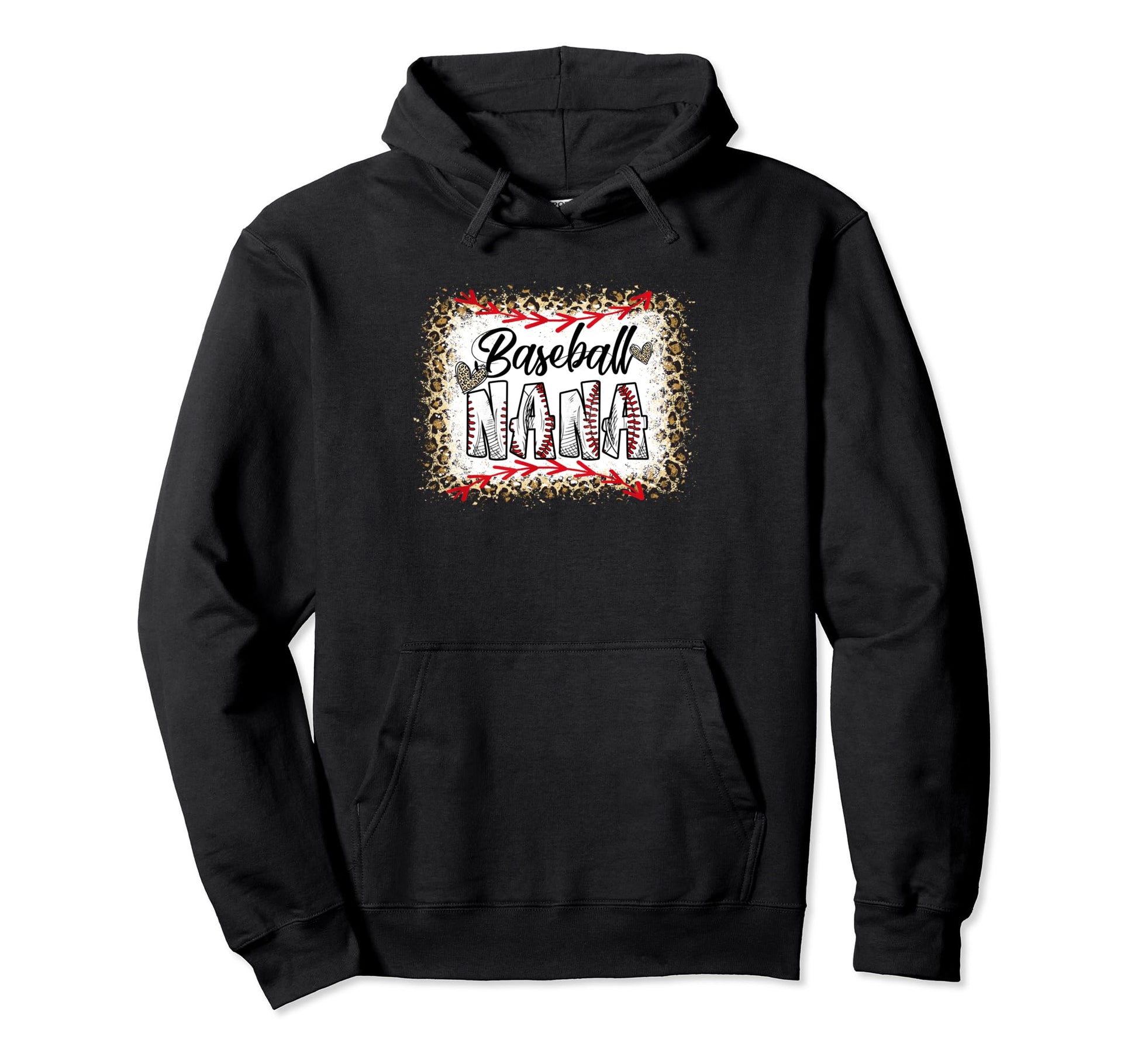 Funny Baseball Nana Leopard Baseball Hoodie - Custom Art Print for Adults - T-Shirt, Sweatshirt, Hoodie