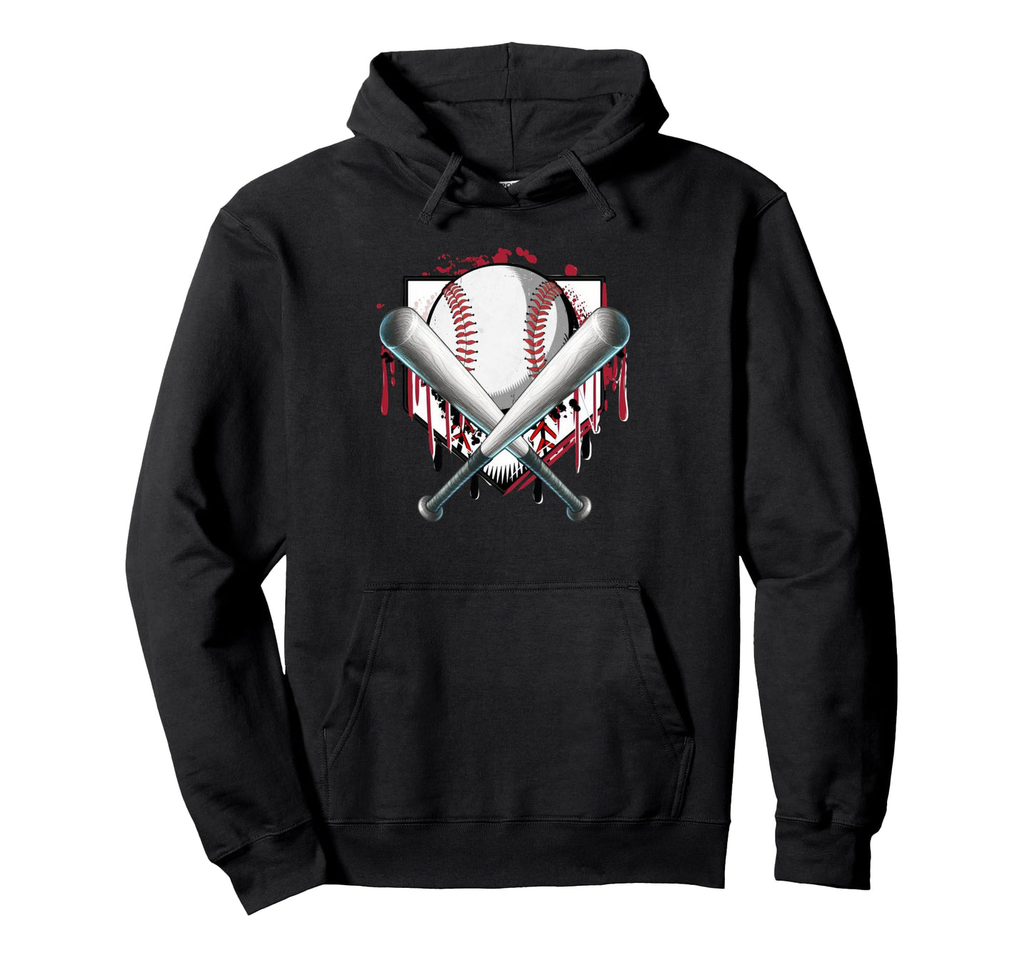 Game Day Baseball Drip Checkered Hoodie - Aesthetic Graphic for Adults - T-Shirt, Sweatshirt, Hoodie