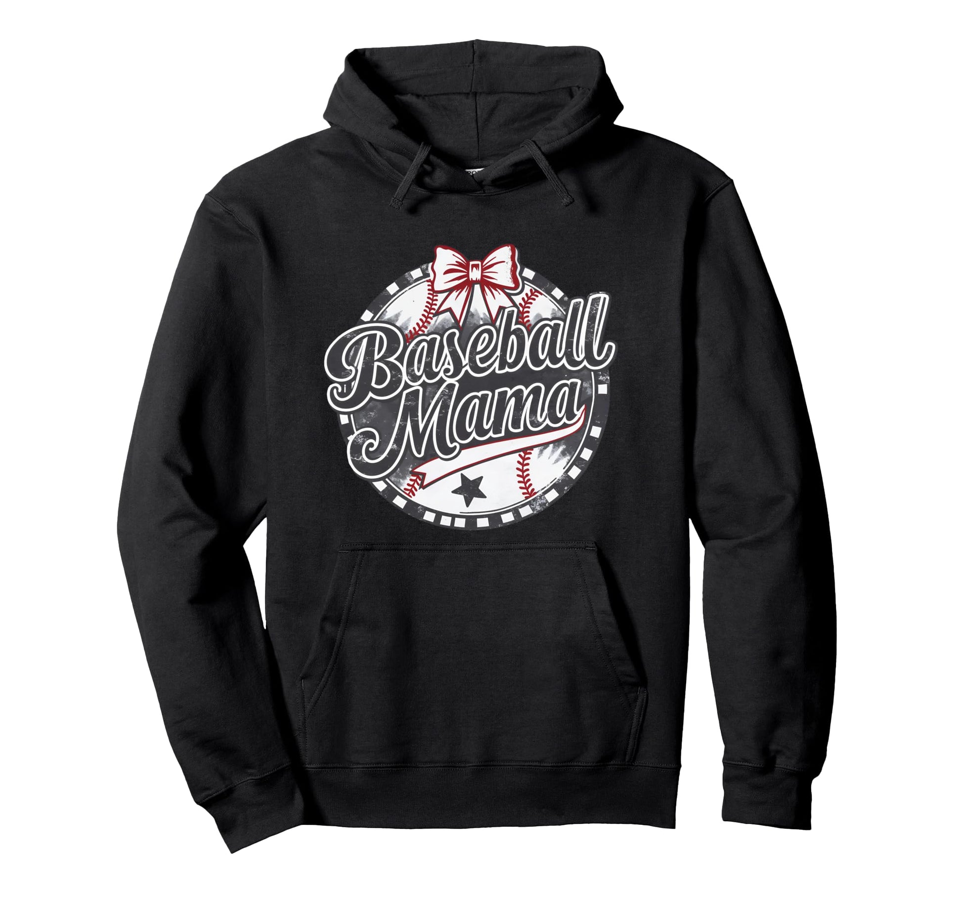 Baseball Mama Baseball Bow Baseball Hoodie - Aesthetic Graphic for Adults - T-Shirt, Sweatshirt, Hoodie