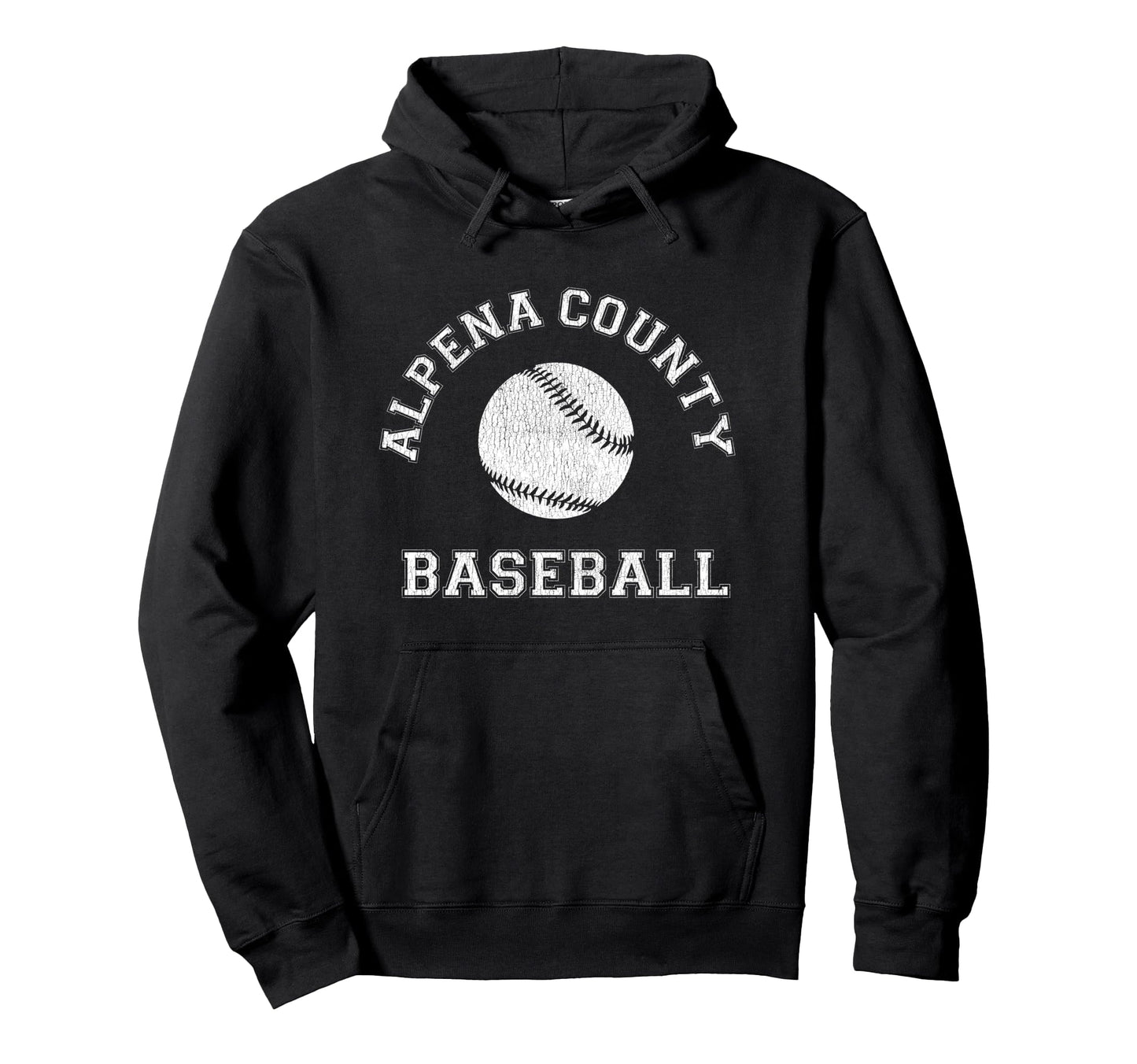 Alpena County Baseball Distressed Hoodie - Unique Graphic for Adults - T-Shirt, Sweatshirt, Hoodie