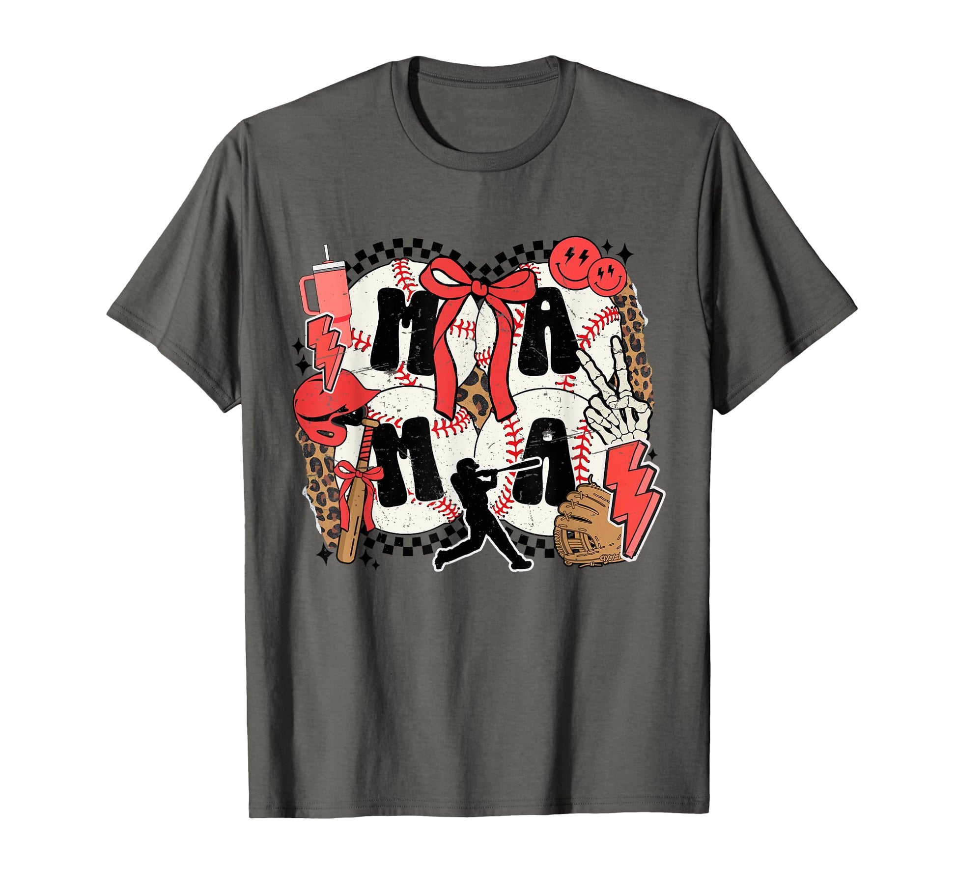 Checkered Baseball Mama T-Shirt - Custom Art Print Unisex - T-Shirt, Sweatshirt, Hoodie