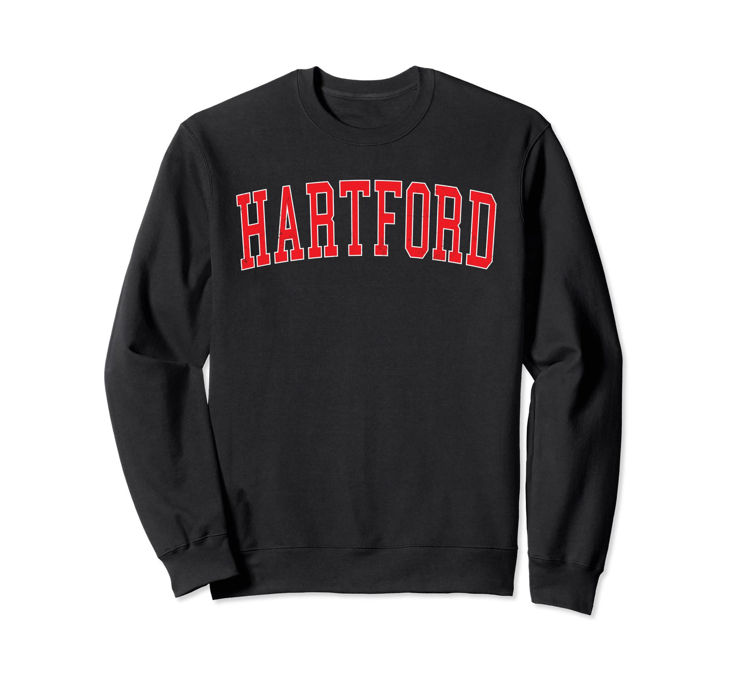 Hartford Ct Varsity Red Text Sweatshirt - Casual Everyday Wear Men Women - T-Shirt, Sweatshirt, Hoodie