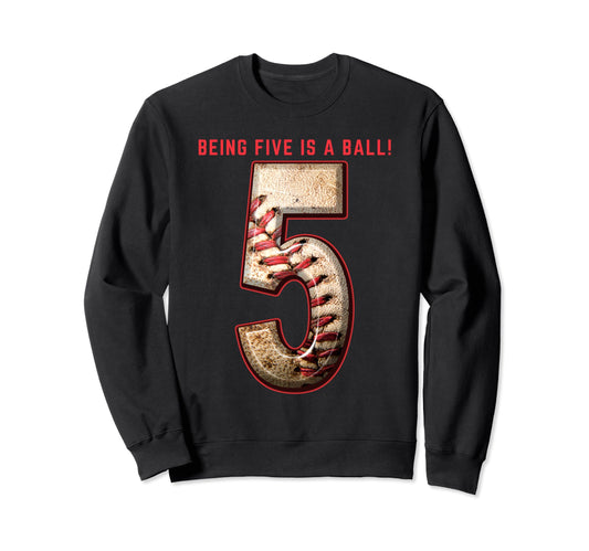 Baseball Birthday 5Th Birthday Sweatshirt - Streetwear Style for Adults - T-Shirt, Sweatshirt, Hoodie
