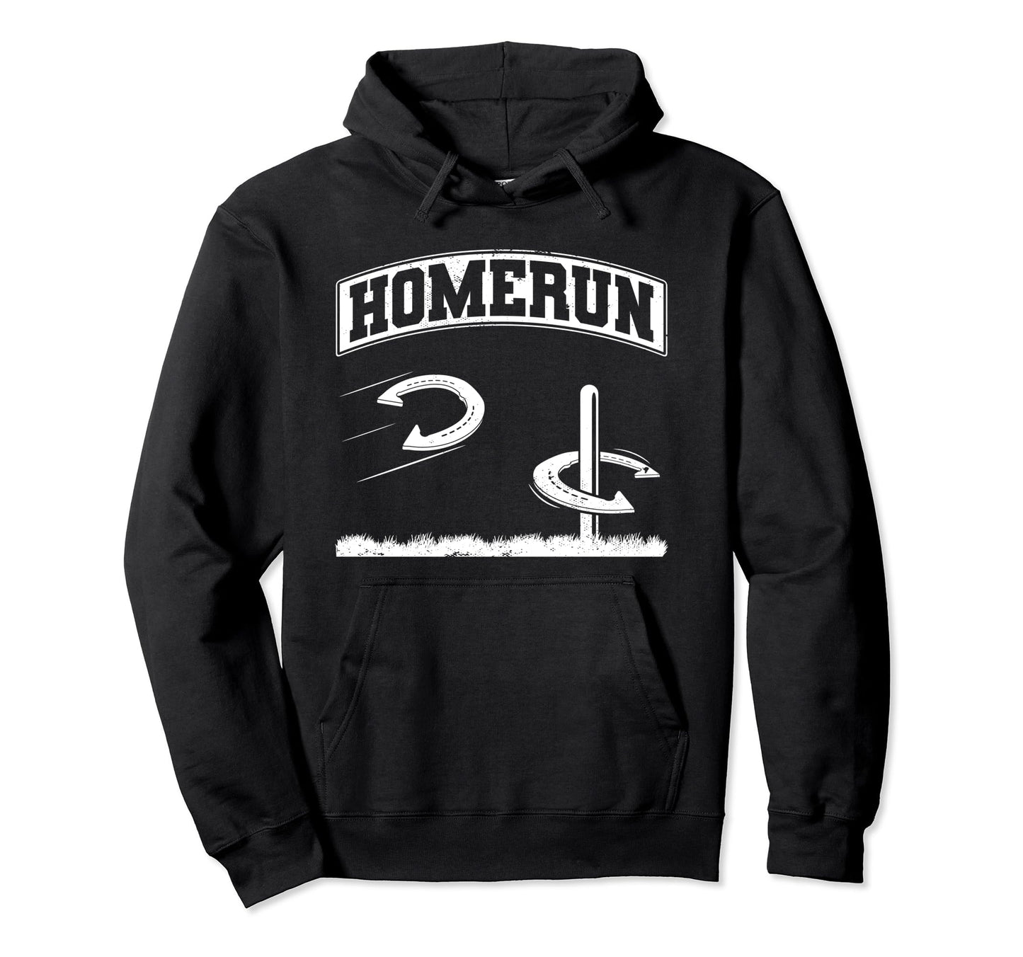 Homerun Funny Mashup Pitching Horseshoe Hoodie - Graphic Print for Adults - T-Shirt, Sweatshirt, Hoodie