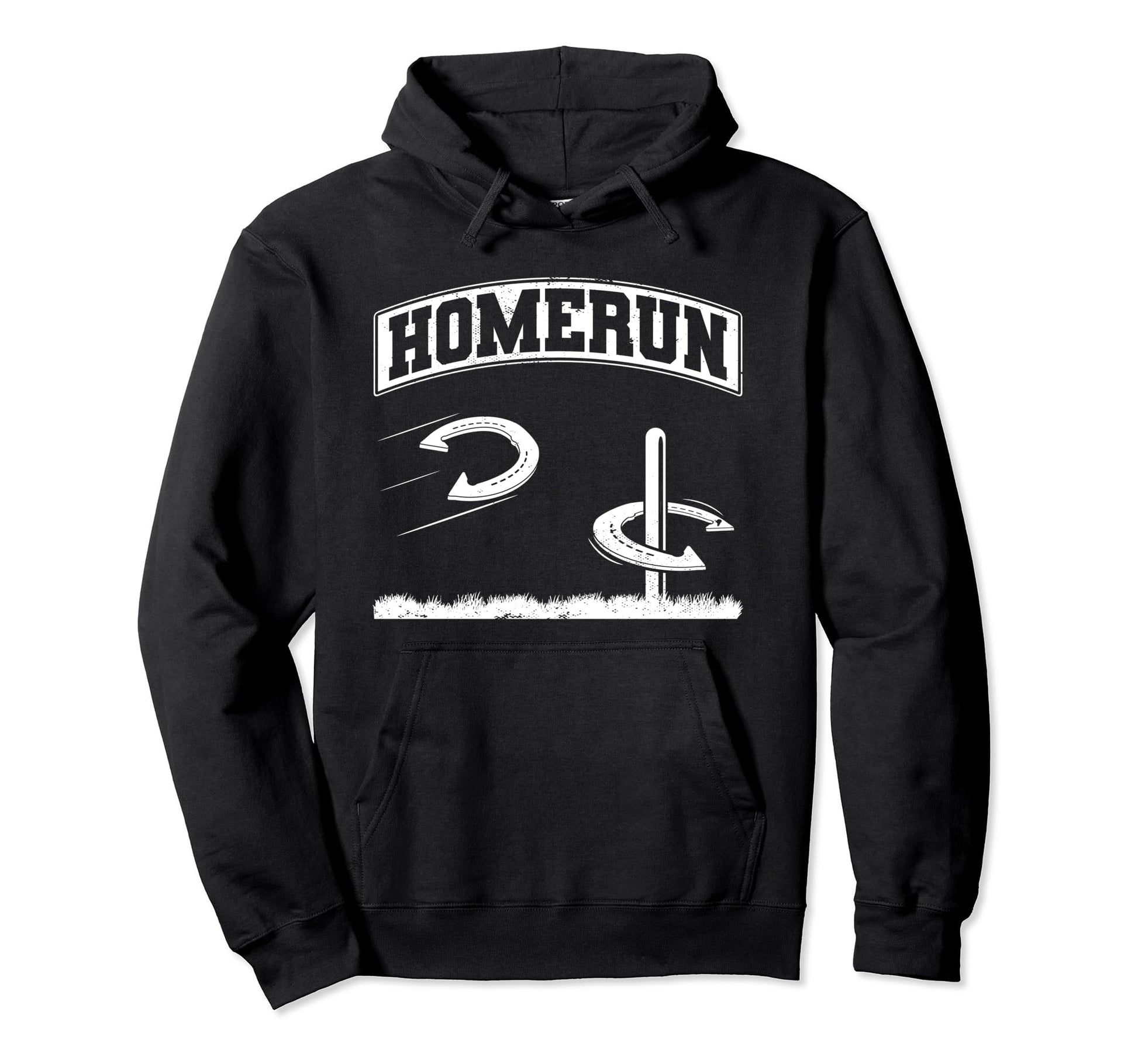 Homerun Funny Mashup Pitching Horseshoe Hoodie - Graphic Print for Adults - T-Shirt, Sweatshirt, Hoodie