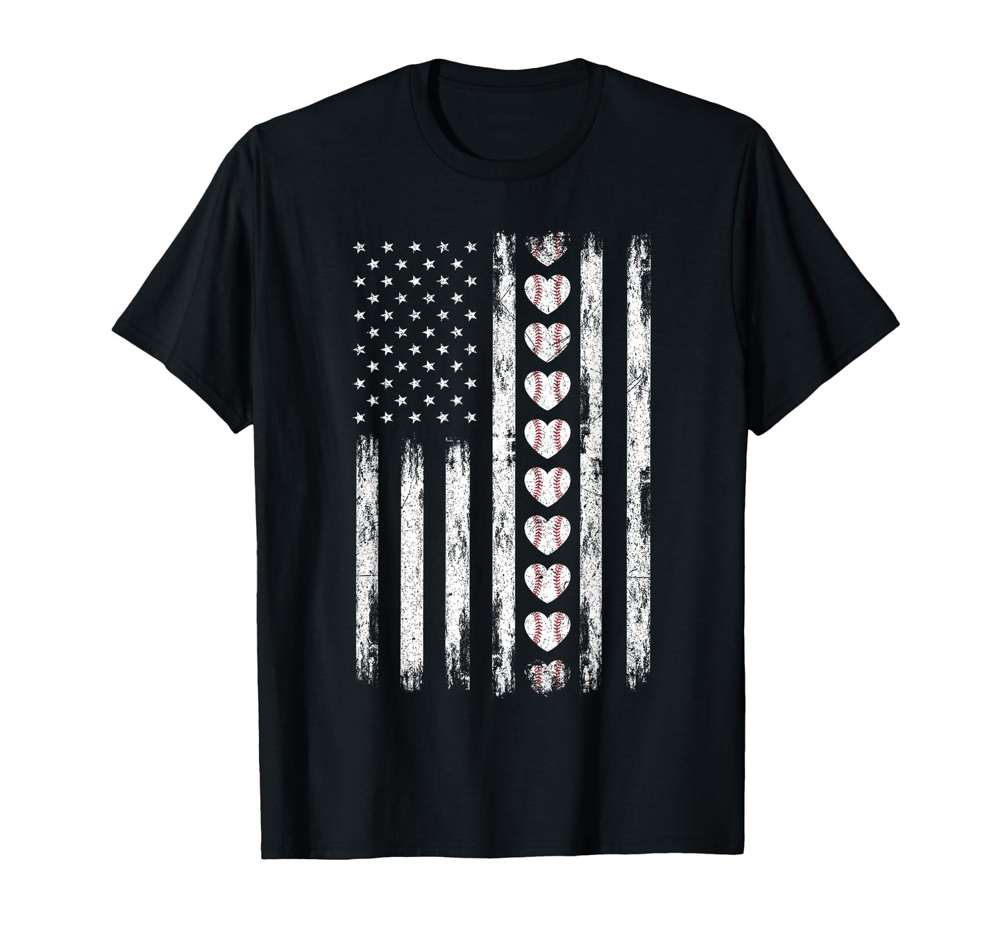 Distressed Baseball Us American Flag T-Shirt - Casual Everyday Wear Unisex - T-Shirt, Sweatshirt, Hoodie