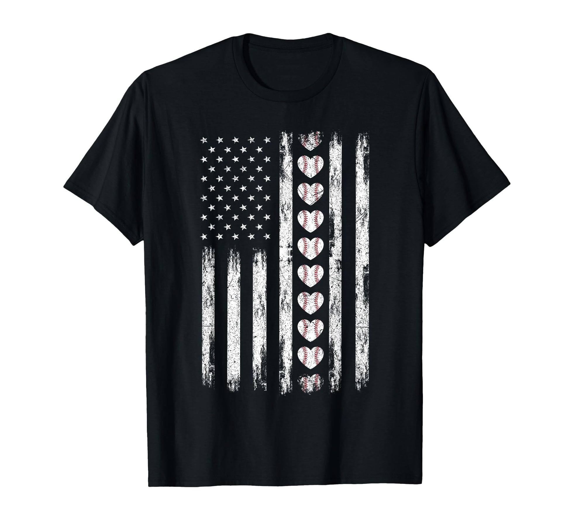 Distressed Baseball Us American Flag T-Shirt - Casual Everyday Wear Unisex - T-Shirt, Sweatshirt, Hoodie