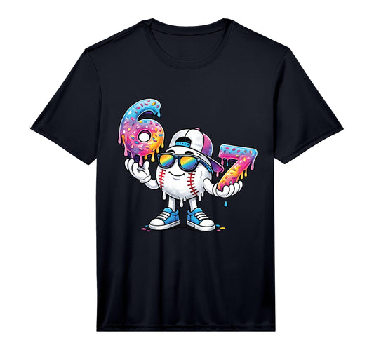 Baseball 67 Ice Cream Drip Funny T-Shirt - Fun Novelty Design for Adults - T-Shirt, Sweatshirt, Hoodie