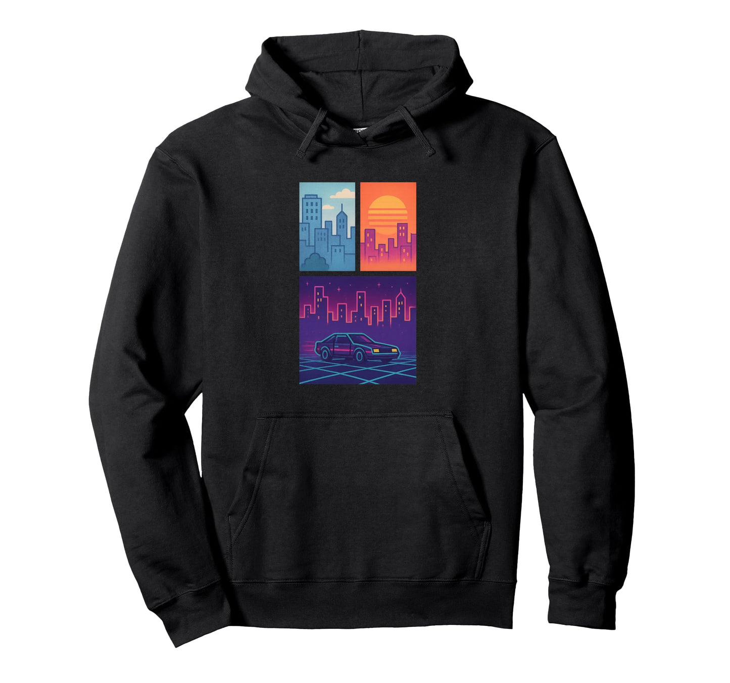 80S Synthwave Hoodie - Graphic Print for Adults - T-Shirt, Sweatshirt, Hoodie