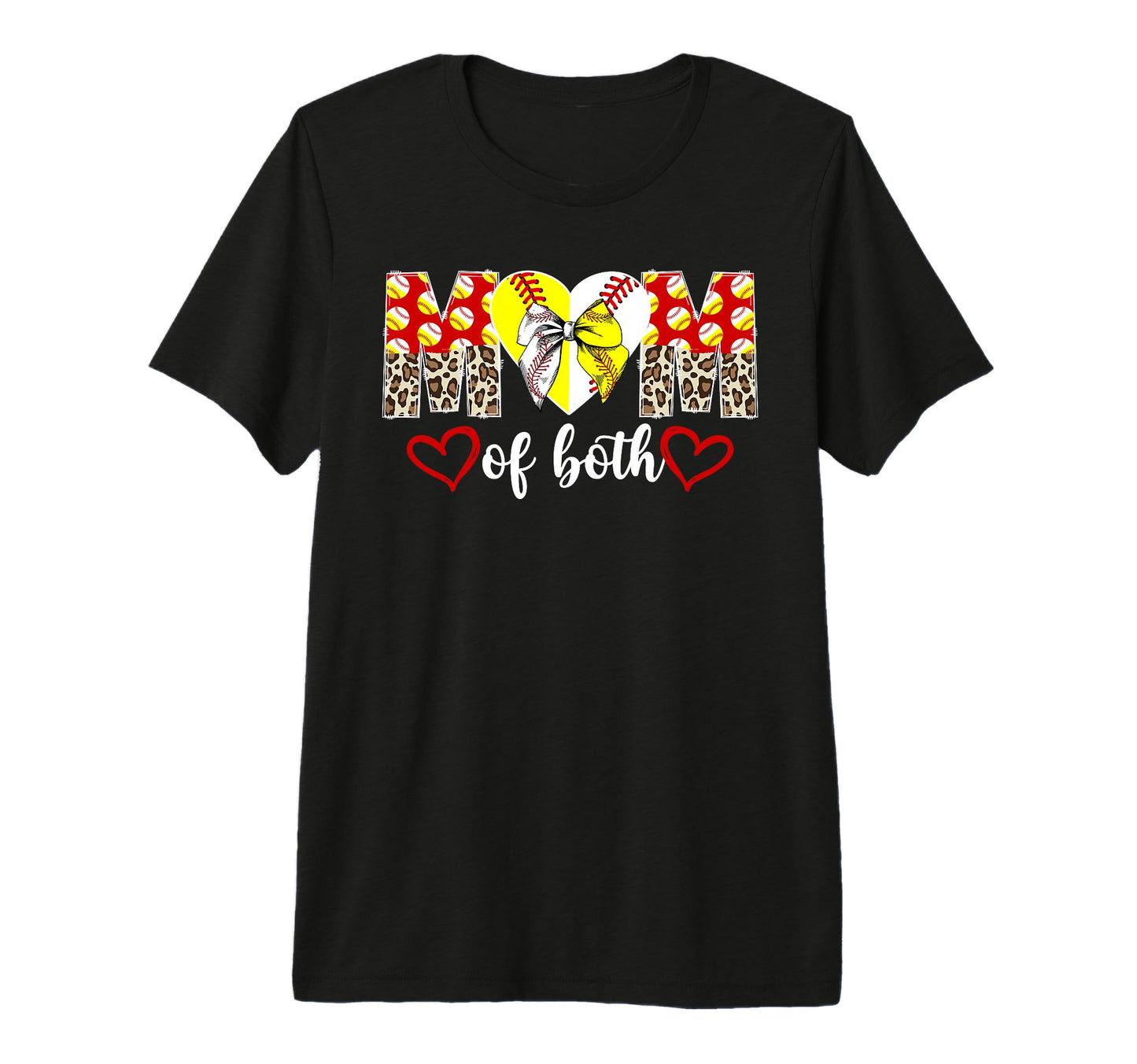 Mom Both Coquette Softball Baseball T-Shirt - Novelty Apparel for Adults - T-Shirt, Sweatshirt, Hoodie