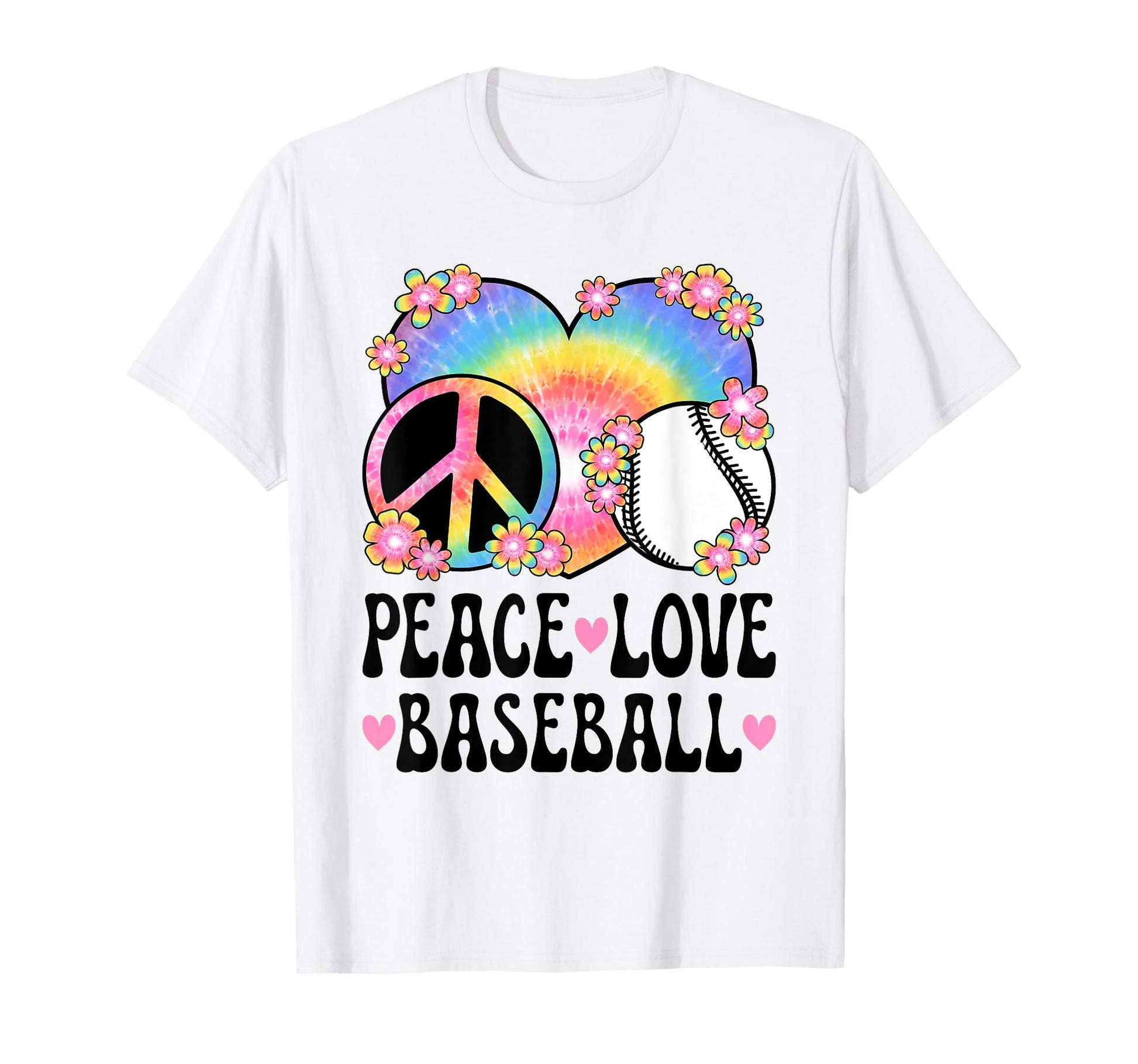 Peace Love Baseball Lover 60S 70S T-Shirt - Streetwear Style for Adults - T-Shirt, Sweatshirt, Hoodie