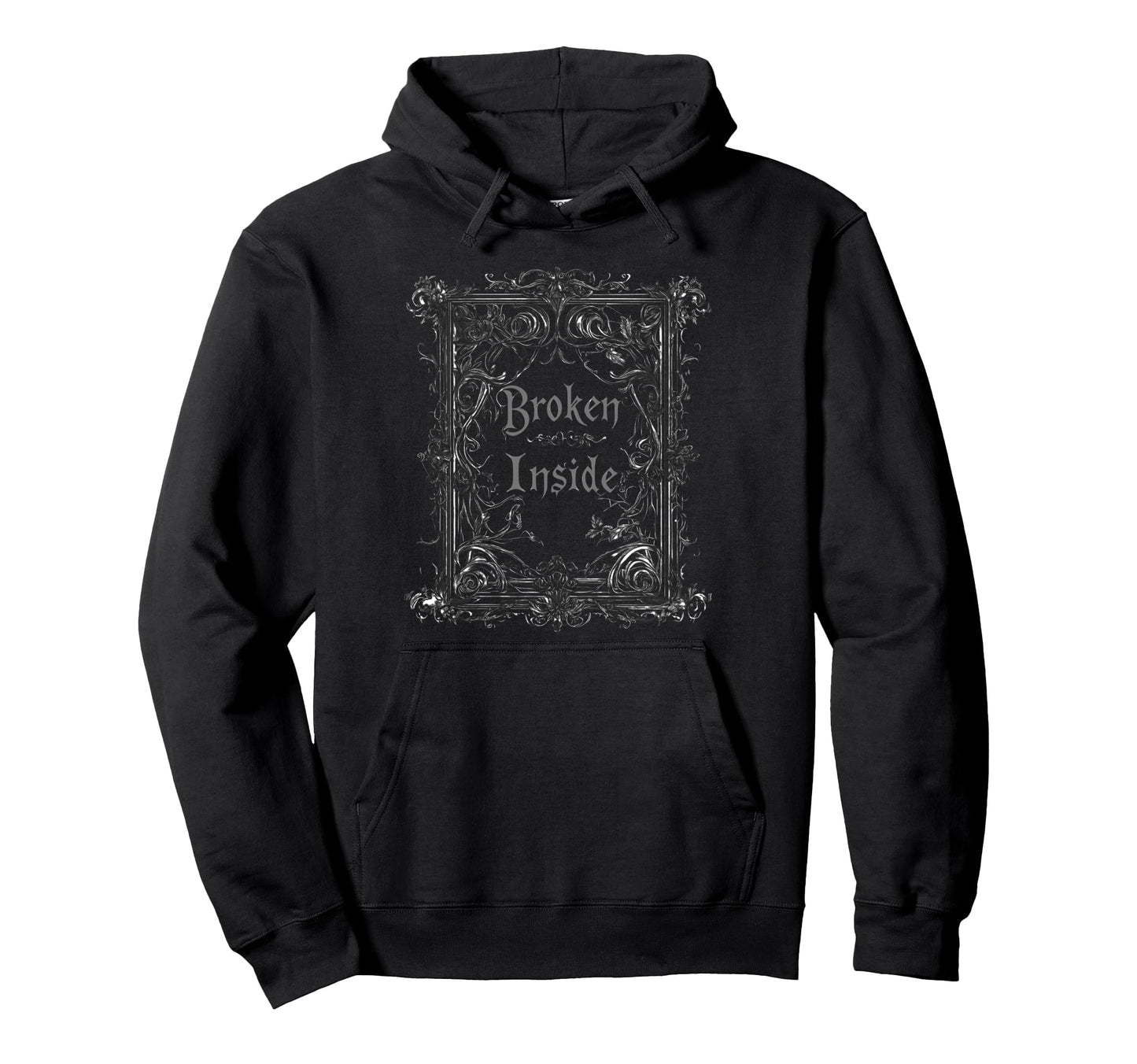 Broken Inside Y2K Emo Aesthetic Gothic Hoodie - Fun Novelty Design Unisex - T-Shirt, Sweatshirt, Hoodie