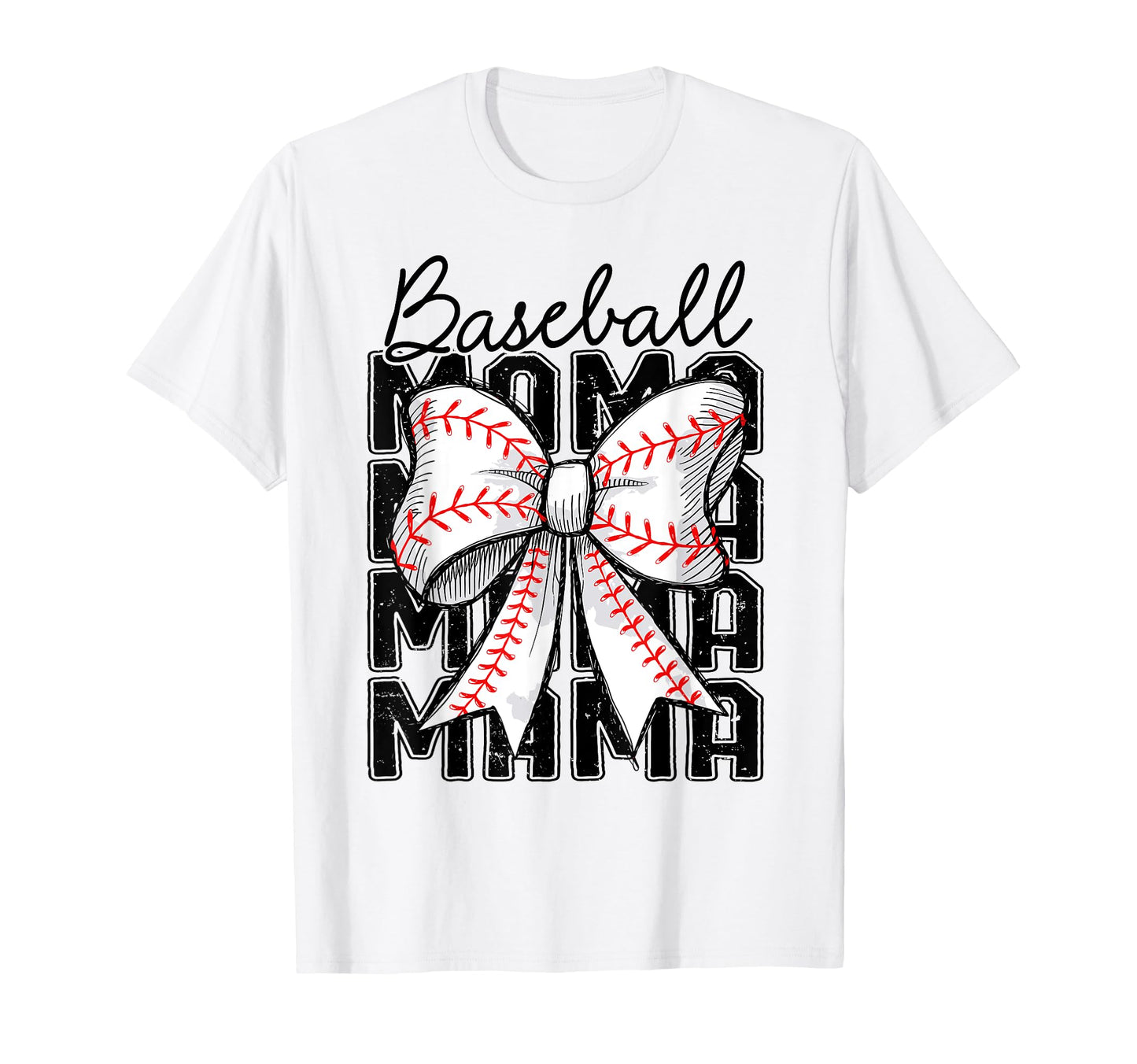 Baseball Mama Coquette Bow Baseball T-Shirt - Graphic Print Men Women - T-Shirt, Sweatshirt, Hoodie