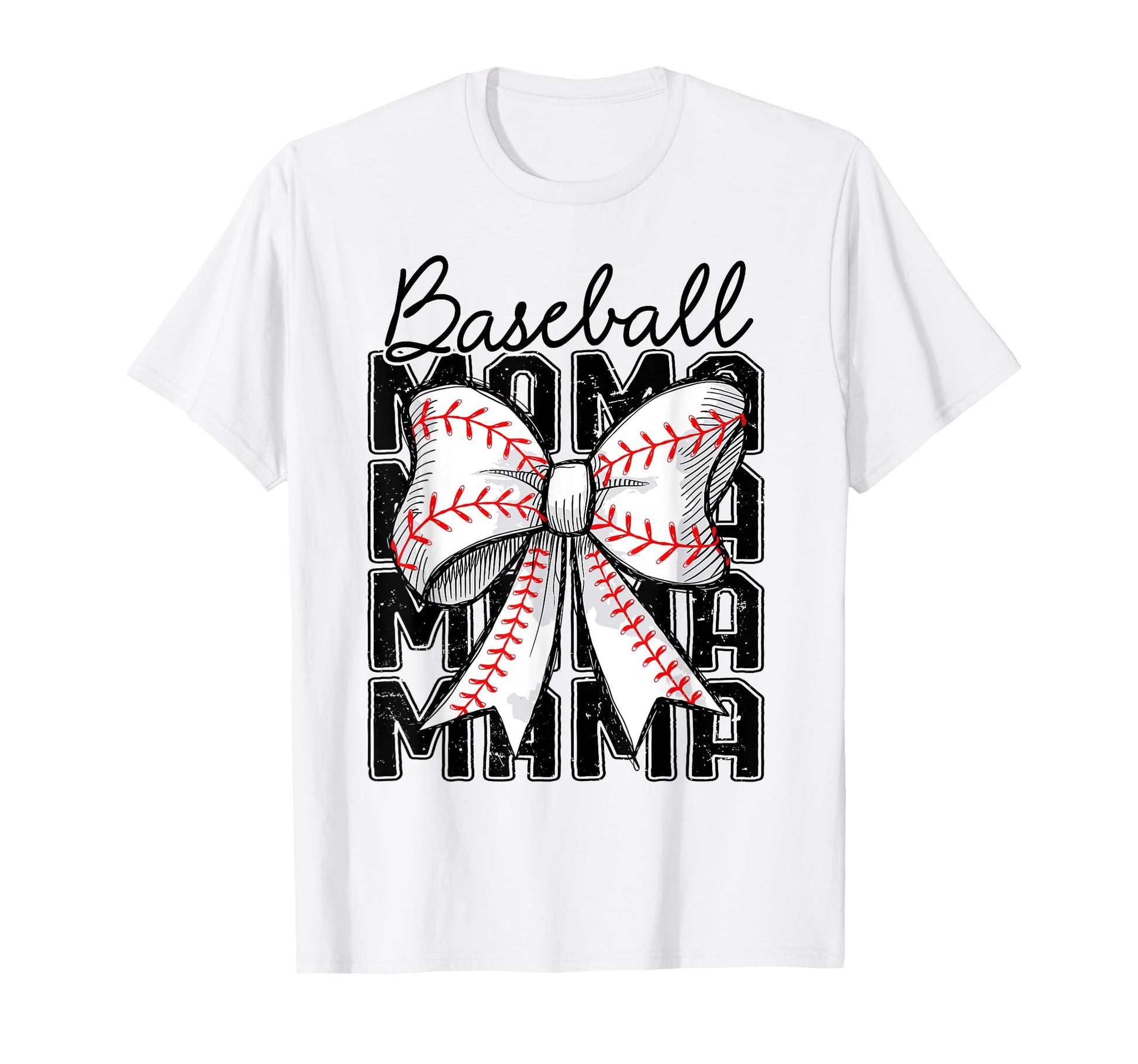 Baseball Mama Coquette Bow Baseball T-Shirt - Graphic Print Men Women - T-Shirt, Sweatshirt, Hoodie