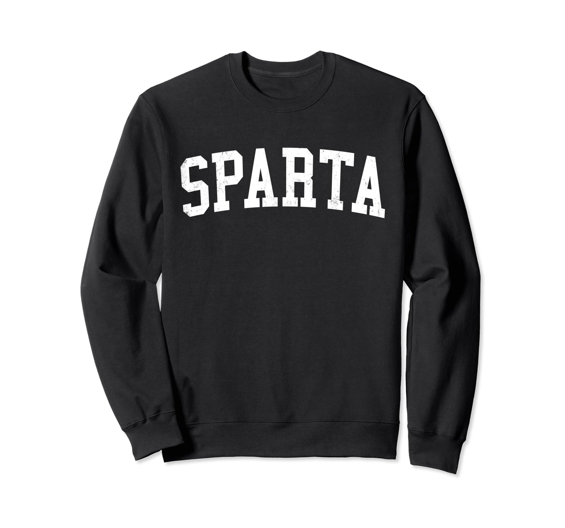 Sparta Wi Distressed White Varsity Sweatshirt - Streetwear Style Unisex - T-Shirt, Sweatshirt, Hoodie