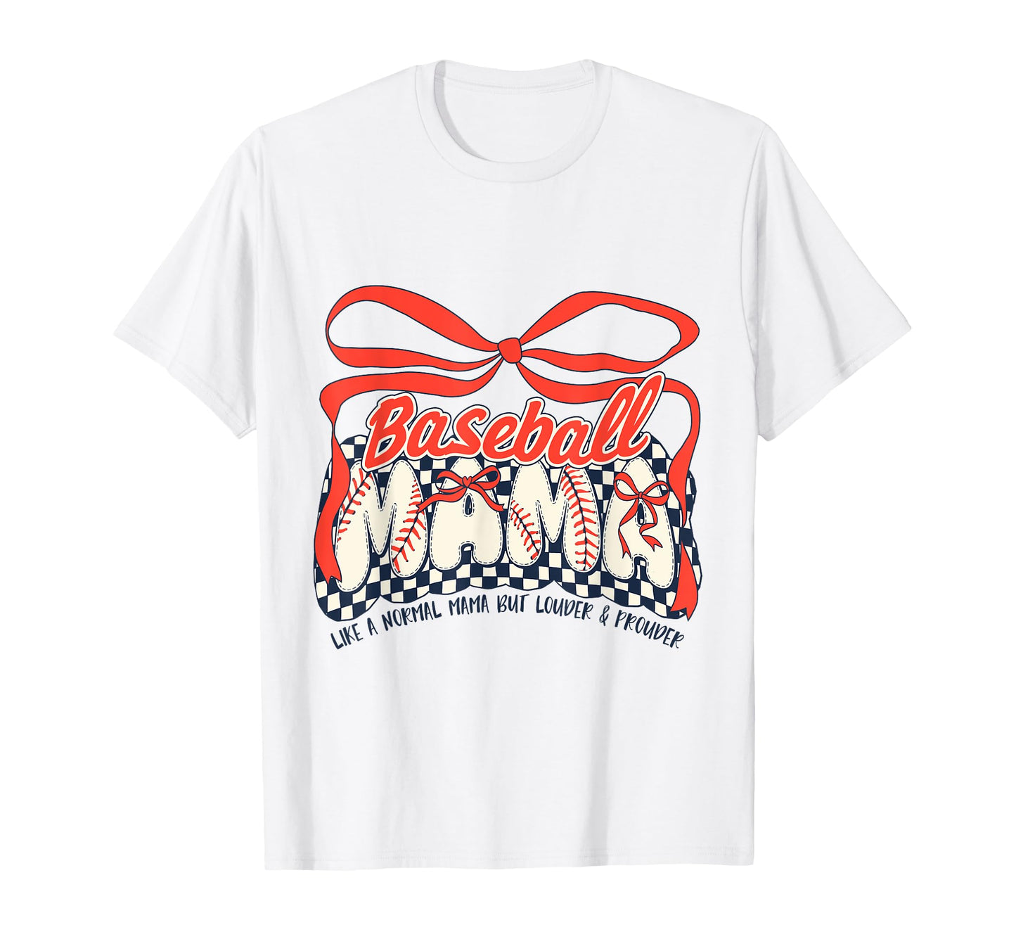 Baseball Mom Game Day Checkered Coquette T-Shirt - Unique Graphic Unisex - T-Shirt, Sweatshirt, Hoodie