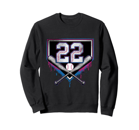 22Th Birthday Baseball Home Ice Sweatshirt - Casual Everyday Wear Unisex - T-Shirt, Sweatshirt, Hoodie