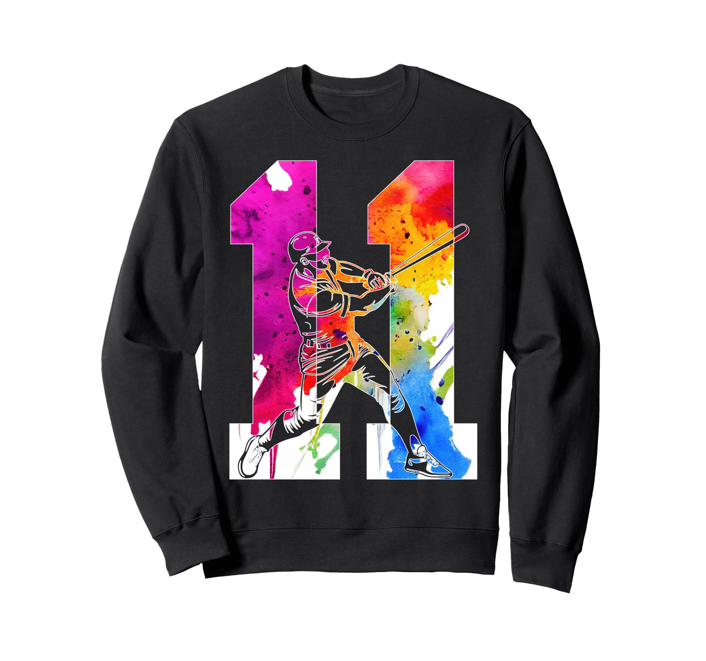 Number 11 Years Baseball 11Th Sweatshirt - Minimalist Print Men Women - T-Shirt, Sweatshirt, Hoodie