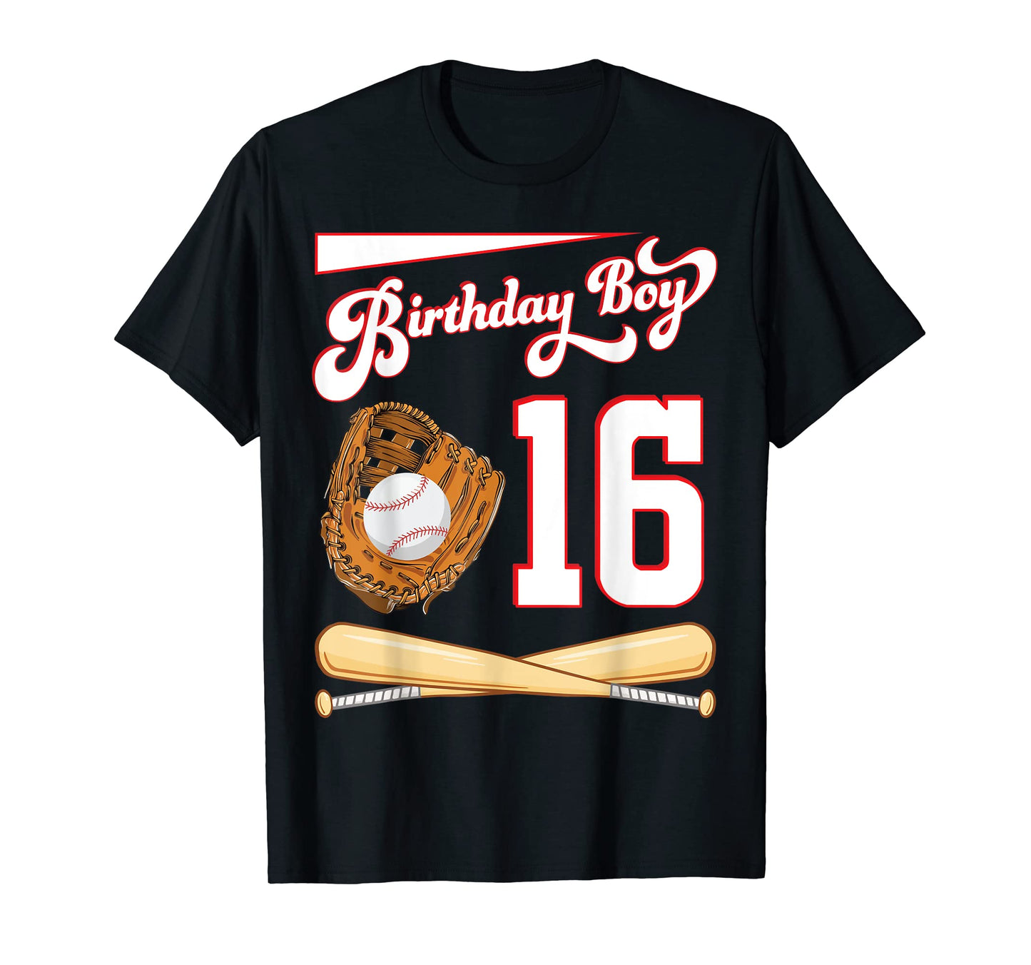 Happy Birthday Baseball Player 16 Years T-Shirt - Unique Graphic Men Women - T-Shirt, Sweatshirt, Hoodie