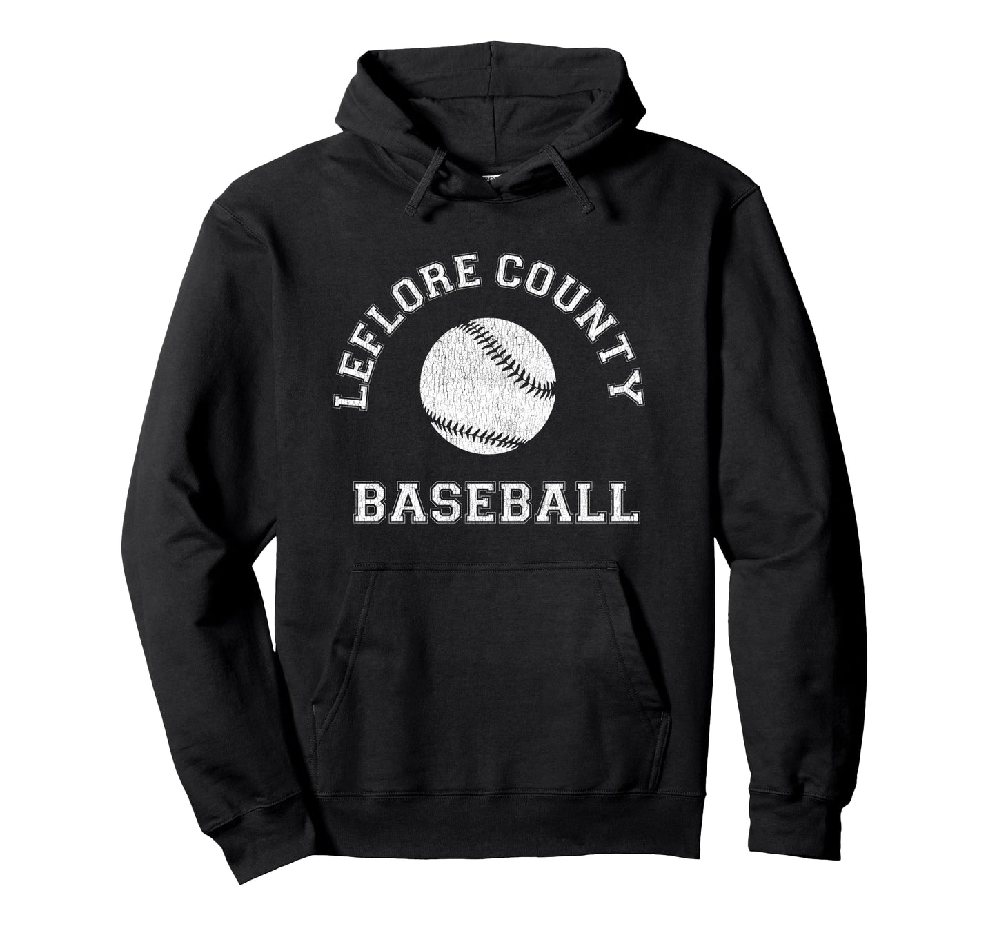 Leflore County Baseball Distressed Hoodie - Fun Novelty Design Men Women - T-Shirt, Sweatshirt, Hoodie
