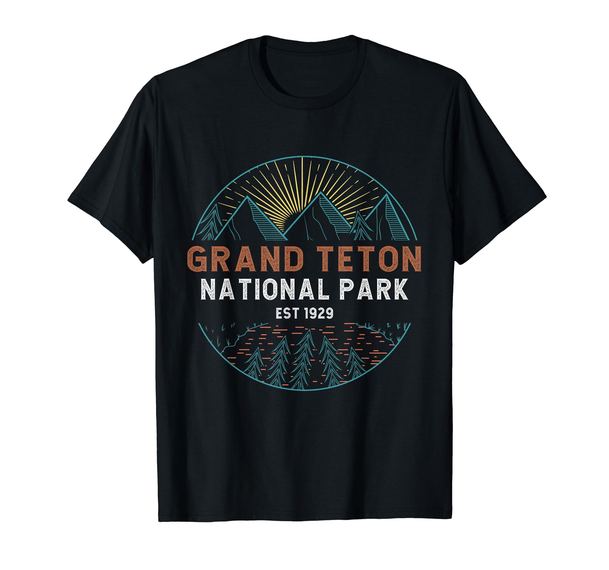 Mountains Est 1929 Grand Teton National T-Shirt - Graphic Print for Adults - T-Shirt, Sweatshirt, Hoodie