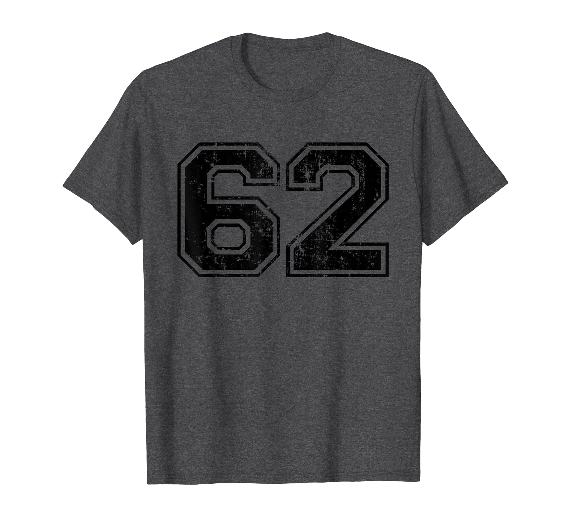 Number 62 Varsity Distressed Sport T-Shirt - Trendy Graphic for Adults - T-Shirt, Sweatshirt, Hoodie