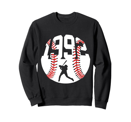 1992 Baseball 34Th Birthday Sweatshirt - Aesthetic Graphic for Adults - T-Shirt, Sweatshirt, Hoodie