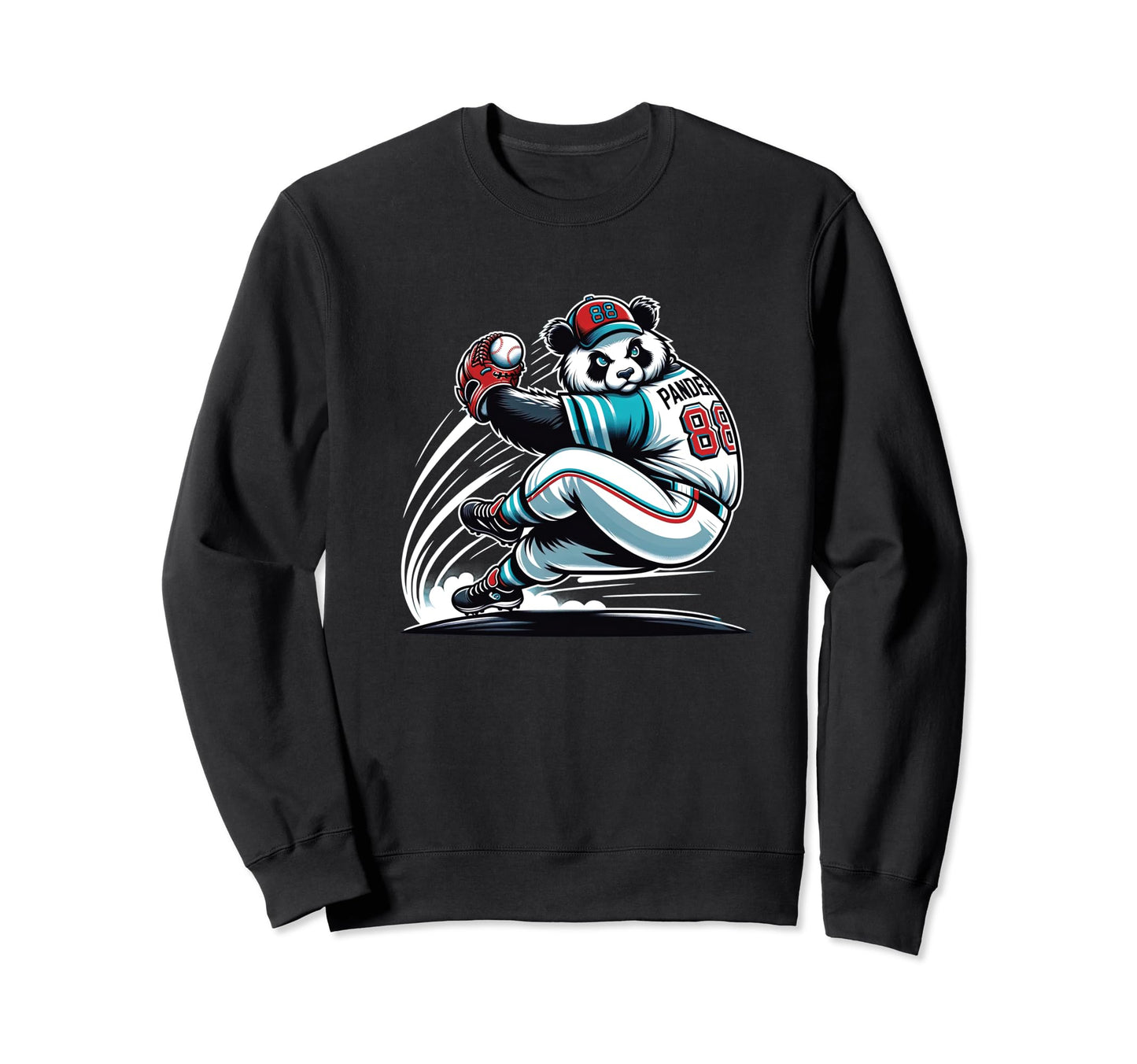 Baseball Panda Home Run Sports Sweatshirt - Custom Art Print for Adults - T-Shirt, Sweatshirt, Hoodie