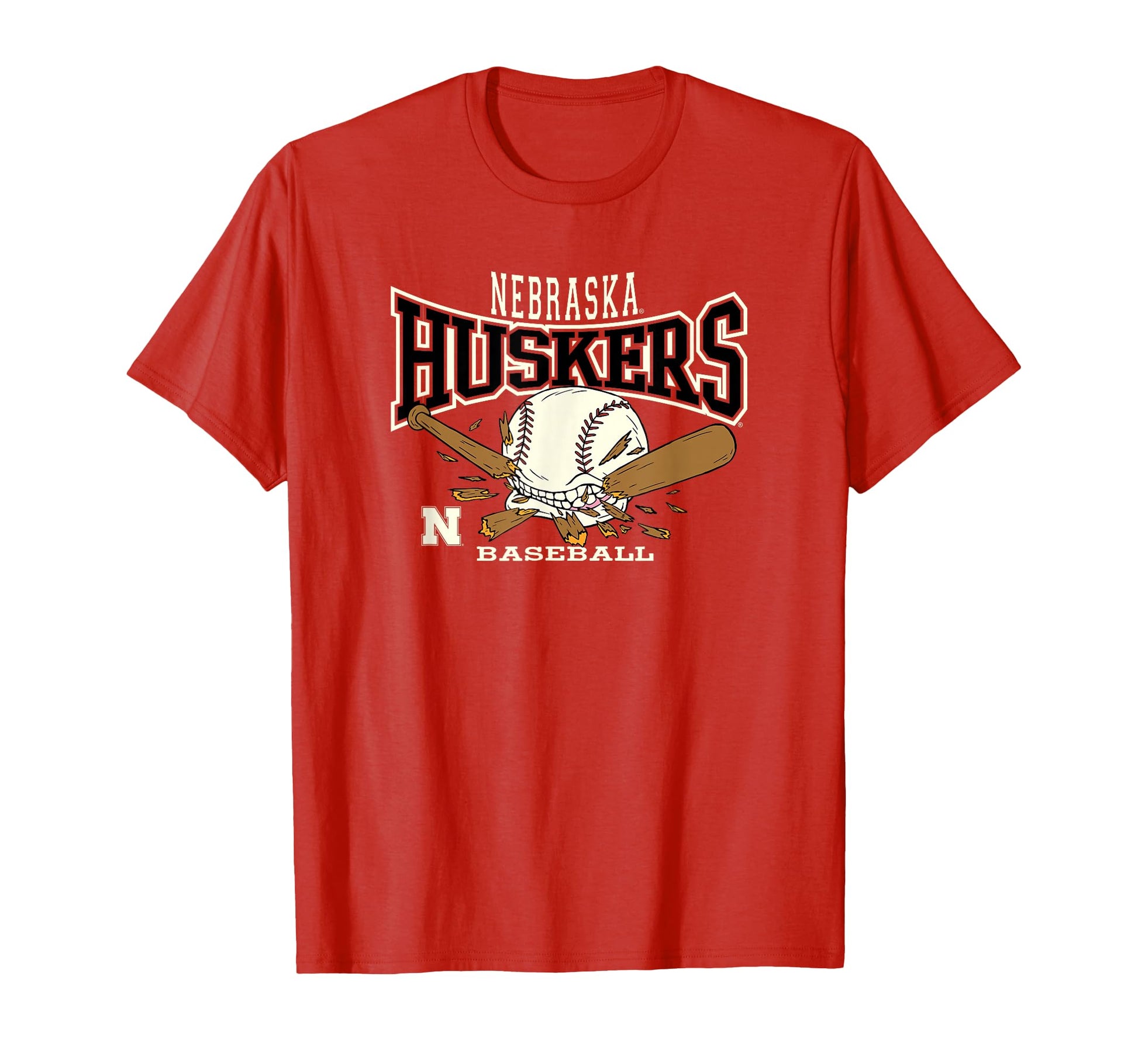 Nebraska Cornhuskers Baseball Bite Red T-Shirt - Unique Graphic Men Women - T-Shirt, Sweatshirt, Hoodie