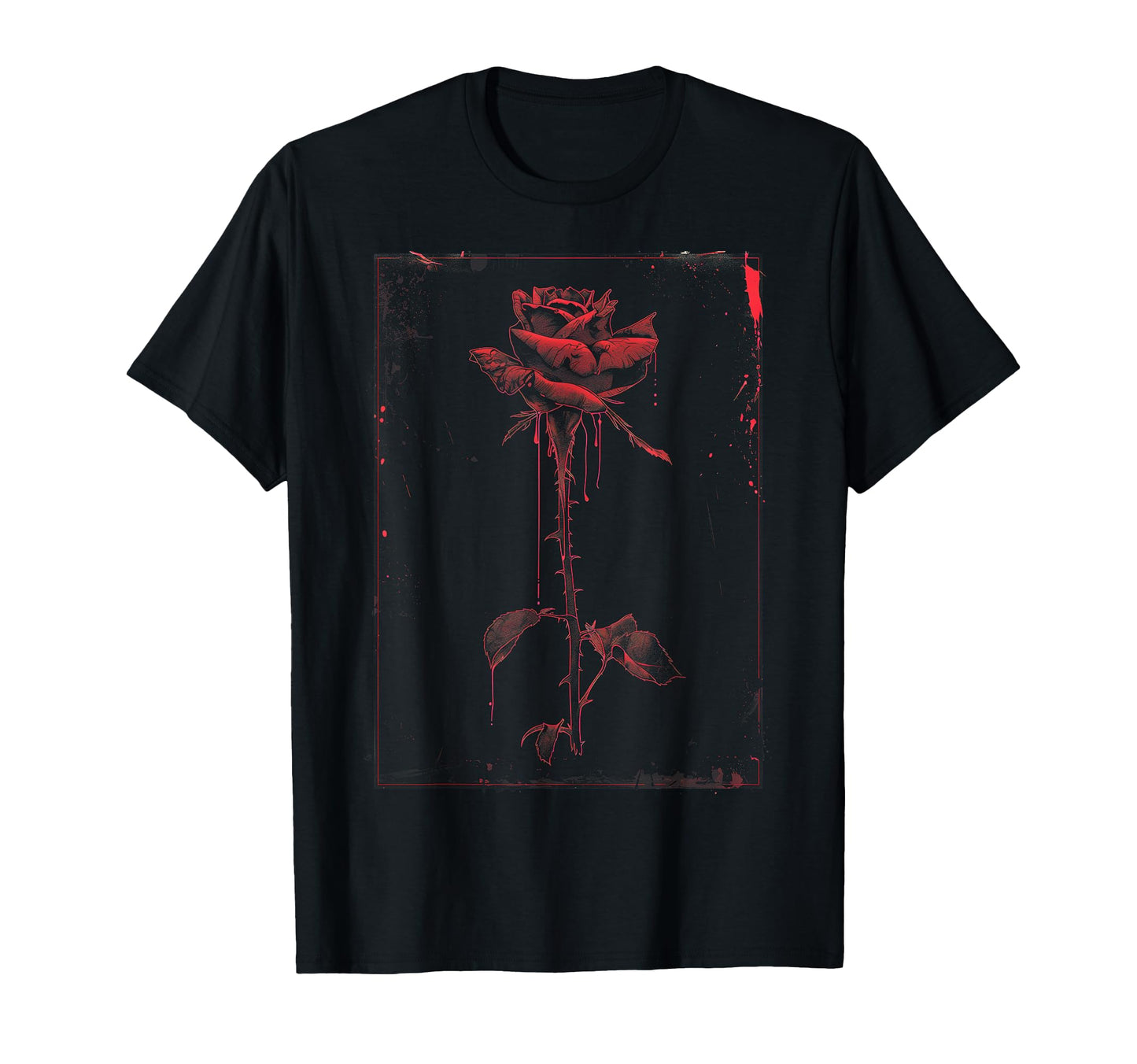 Anime Goth Withered Rose Blood Gothic T-Shirt - Graphic Print Men Women - T-Shirt, Sweatshirt, Hoodie
