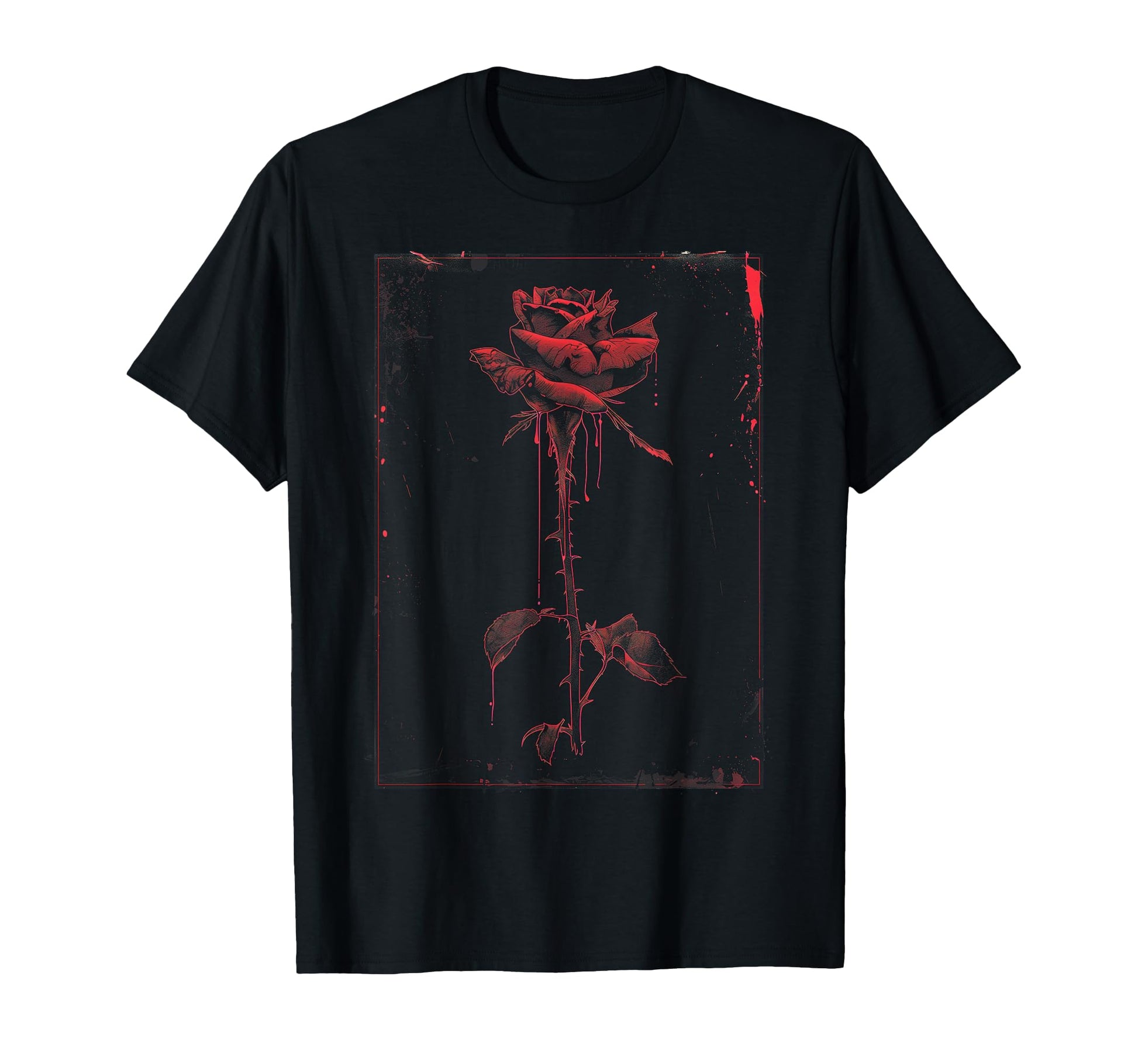 Anime Goth Withered Rose Blood Gothic T-Shirt - Graphic Print Men Women - T-Shirt, Sweatshirt, Hoodie