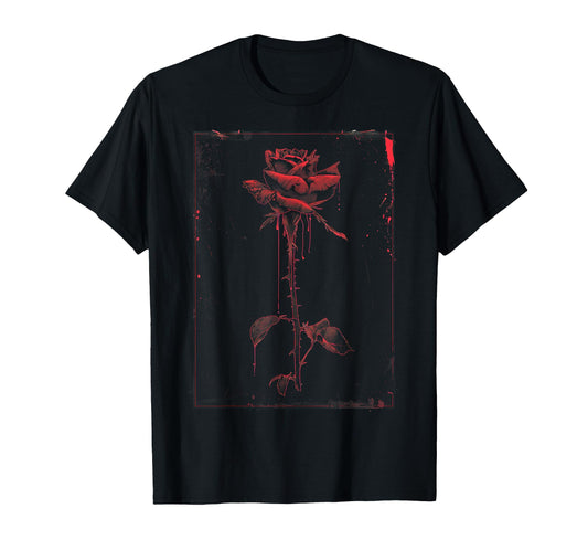 Anime Goth Withered Rose Blood Gothic T-Shirt - Graphic Print Men Women - T-Shirt, Sweatshirt, Hoodie