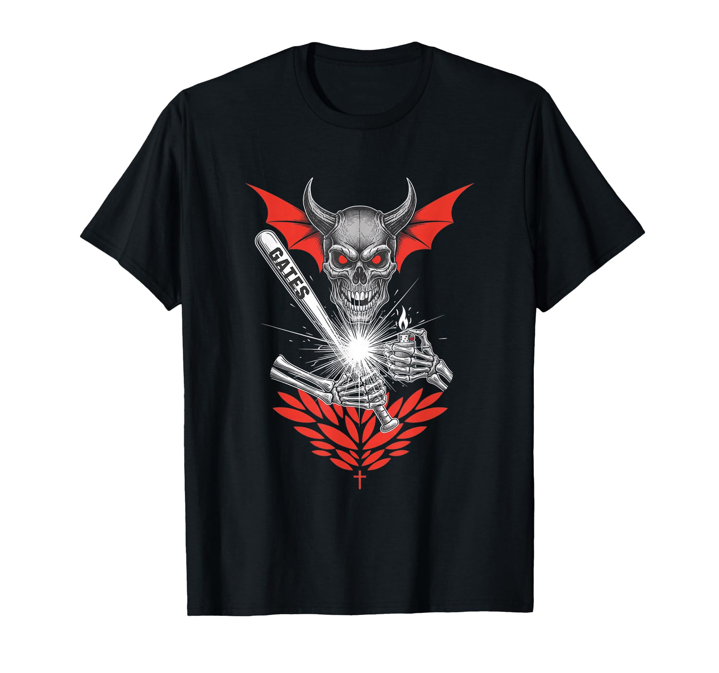 Gates Skull Demon Baseball Bat Gaming T-Shirt - Streetwear Style Unisex - T-Shirt, Sweatshirt, Hoodie