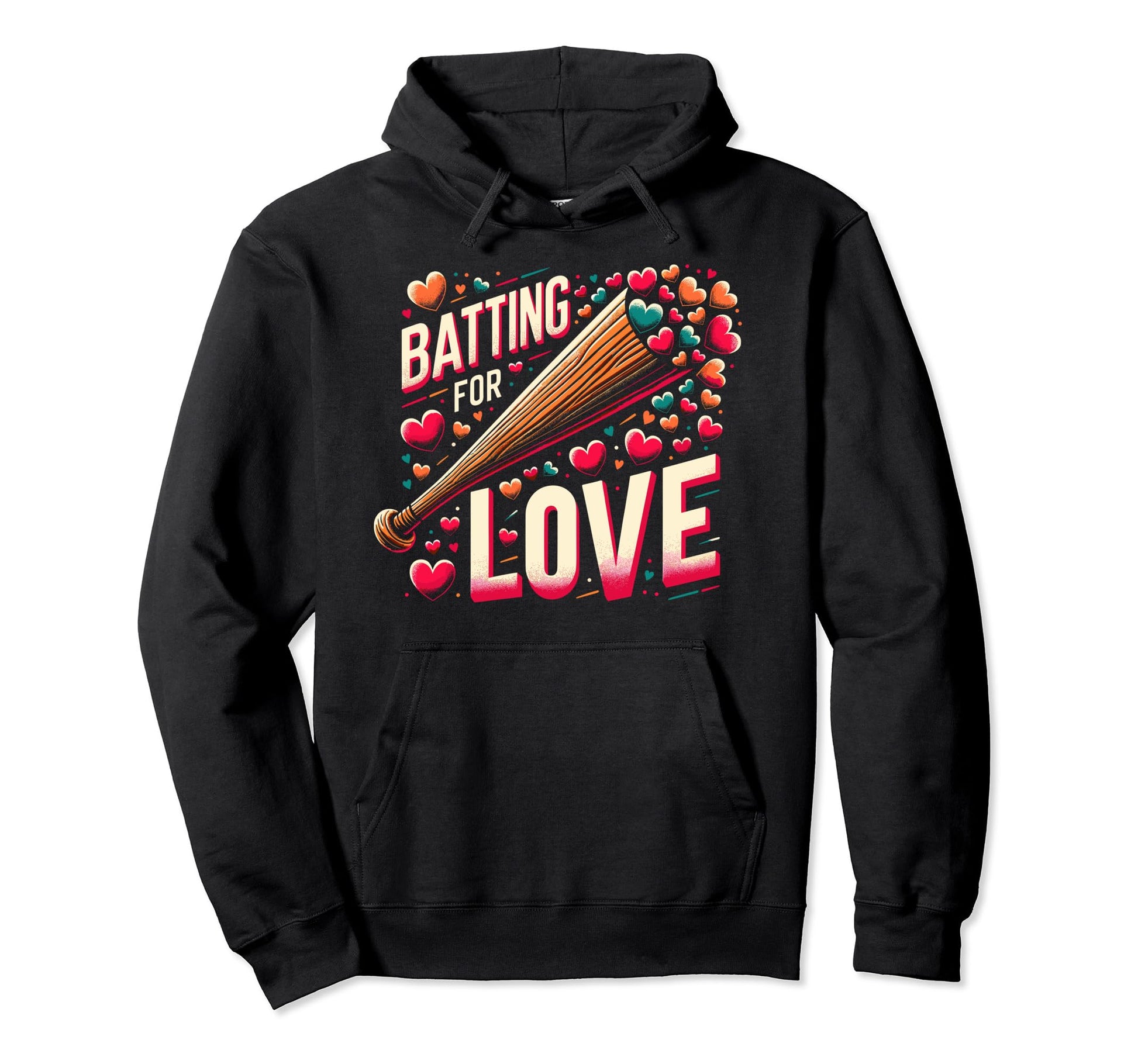 Batting Love Baseball Batters Valentines Hoodie - Minimalist Print Unisex - T-Shirt, Sweatshirt, Hoodie