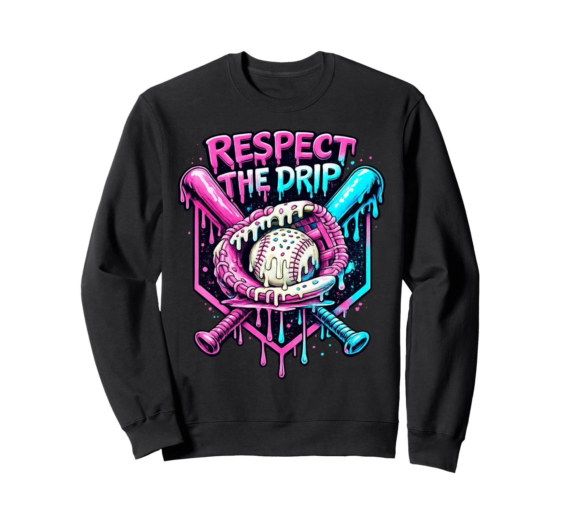 Baseball Drip Team And Ice Cream Sweatshirt - Aesthetic Graphic for Adults - T-Shirt, Sweatshirt, Hoodie