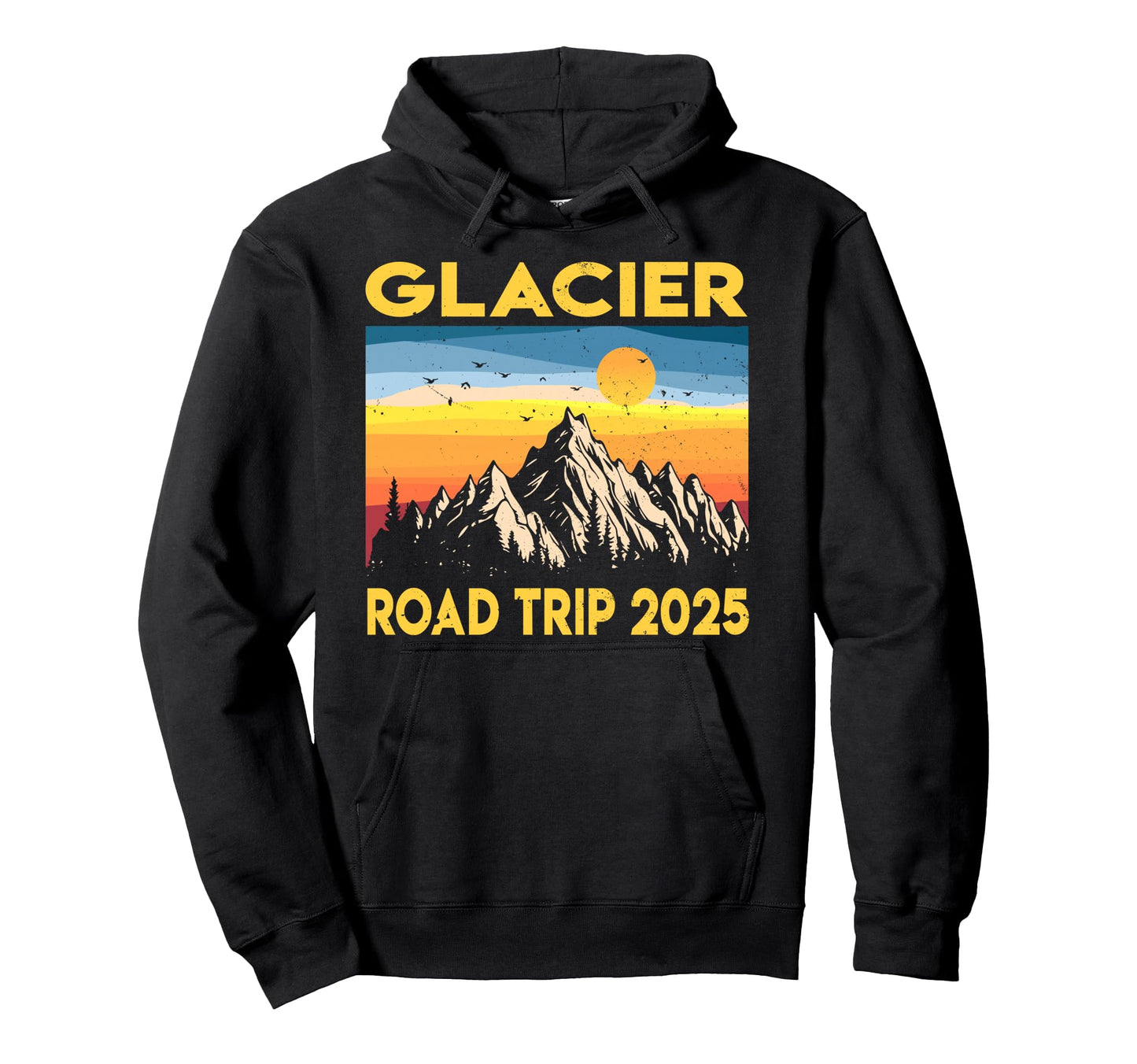 Glacier National Park Road Trip 2025 Hoodie - Minimalist Print Unisex - T-Shirt, Sweatshirt, Hoodie