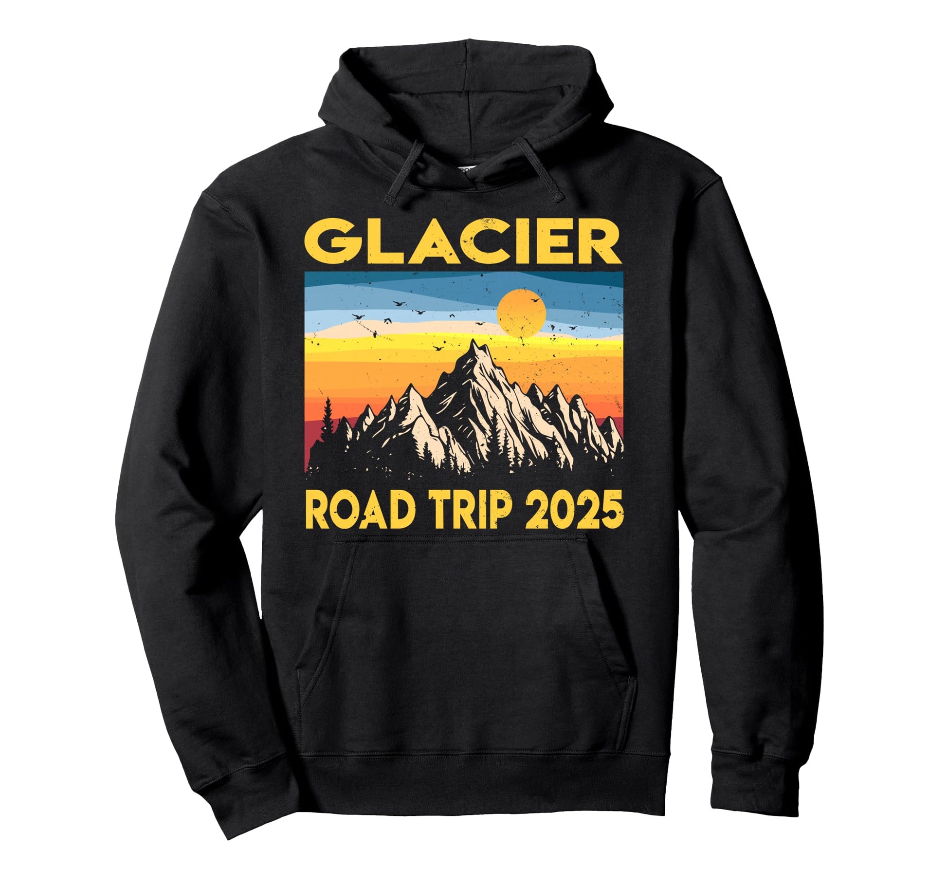 Glacier National Park Road Trip 2025 Hoodie - Minimalist Print Unisex - T-Shirt, Sweatshirt, Hoodie