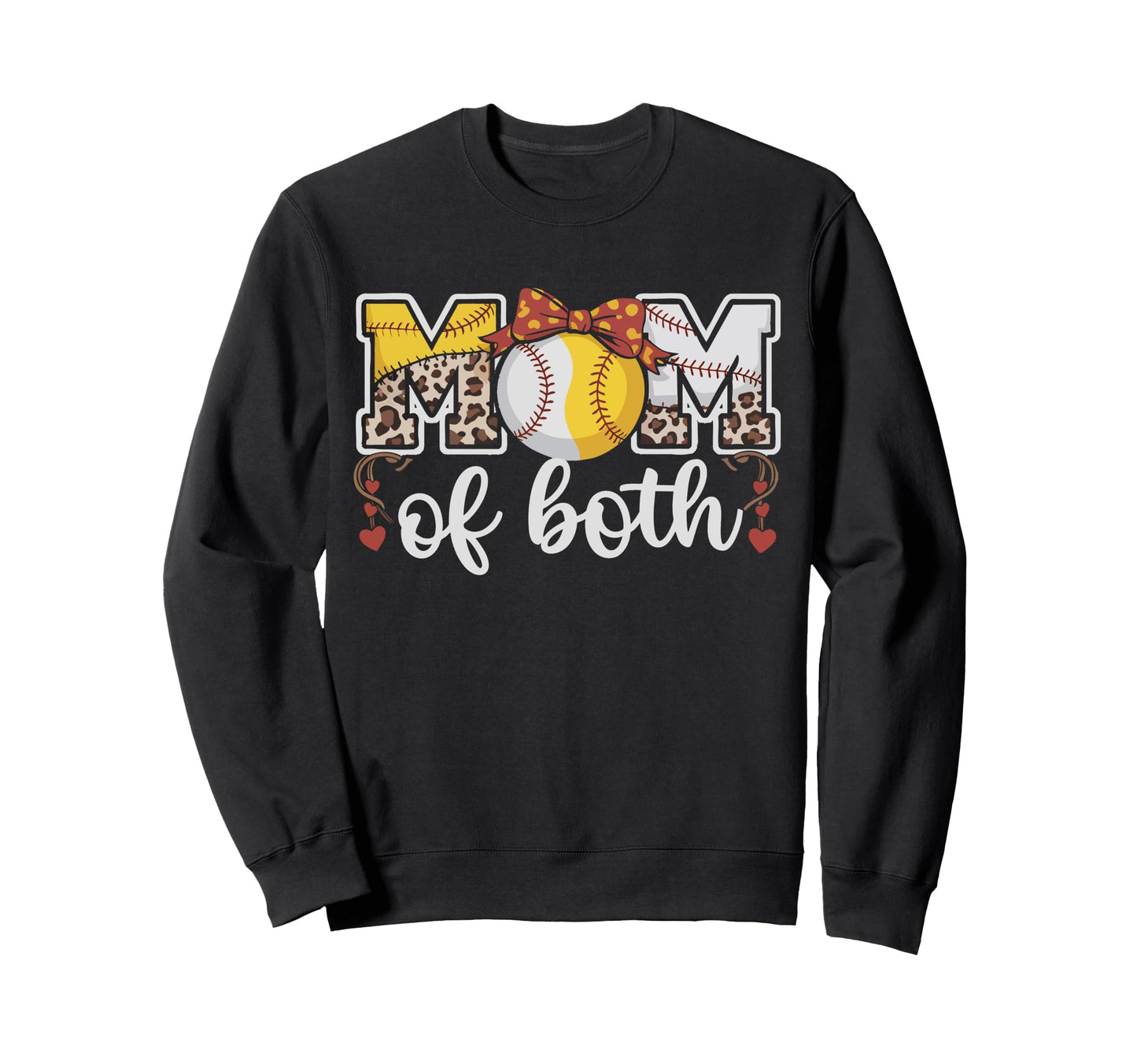 Mom Both Leopard Game Day Baseball Sweatshirt - Unique Graphic Men Women - T-Shirt, Sweatshirt, Hoodie