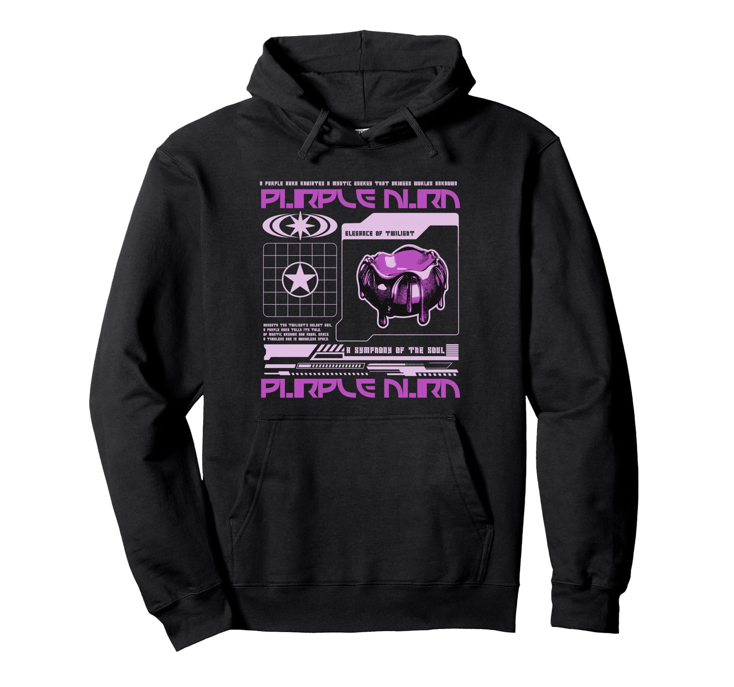Y2K Purple Aura Bold Urban Graffiti Hoodie - Unique Graphic Unisex - T-Shirt, Sweatshirt, Hoodie