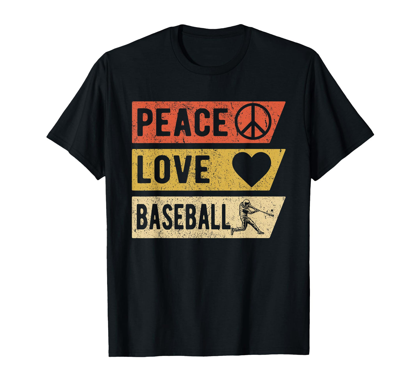 Peace Love Baseball Sports Lover T-Shirt - Casual Everyday Wear Men Women - T-Shirt, Sweatshirt, Hoodie