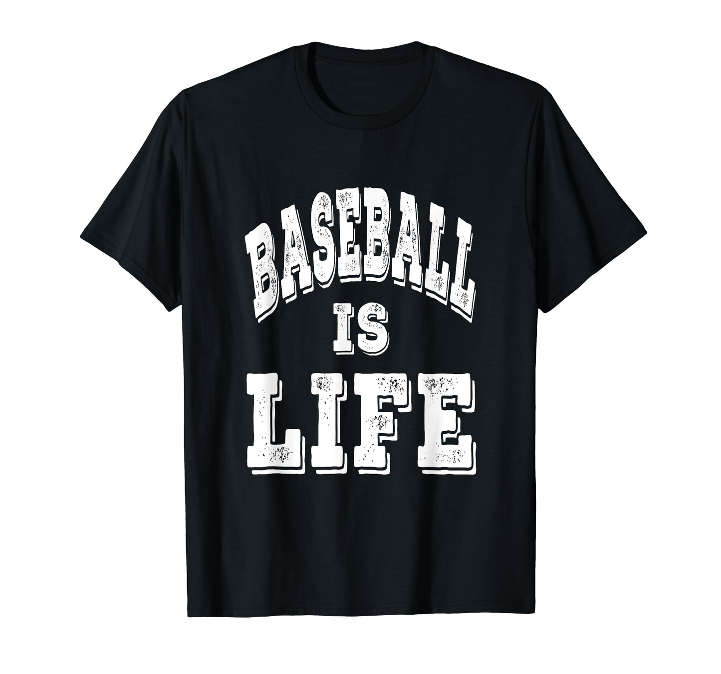 Baseball Is Life Distressed White T-Shirt - Graphic Print for Adults - T-Shirt, Sweatshirt, Hoodie