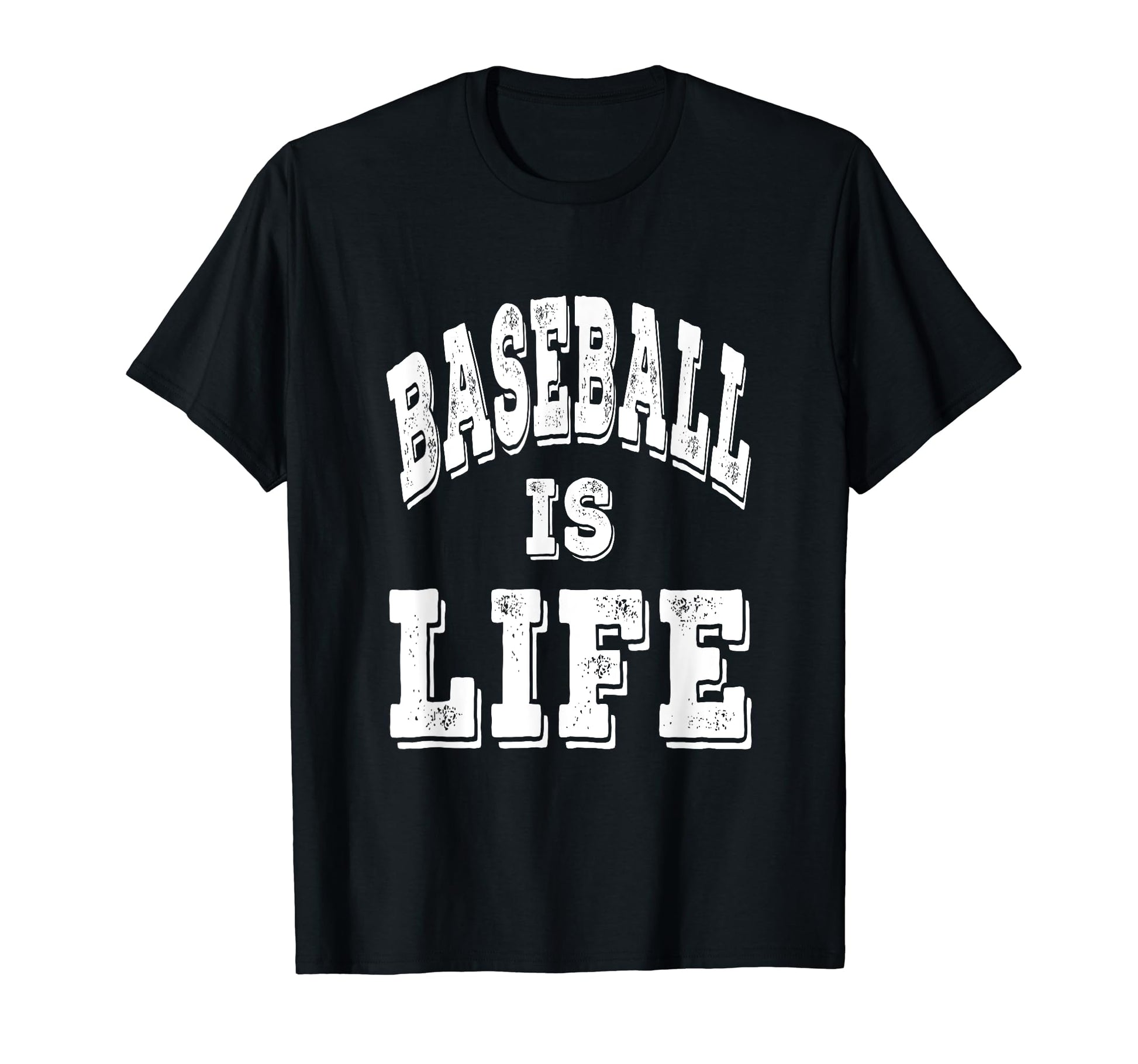 Baseball Is Life Distressed White T-Shirt - Graphic Print for Adults - T-Shirt, Sweatshirt, Hoodie