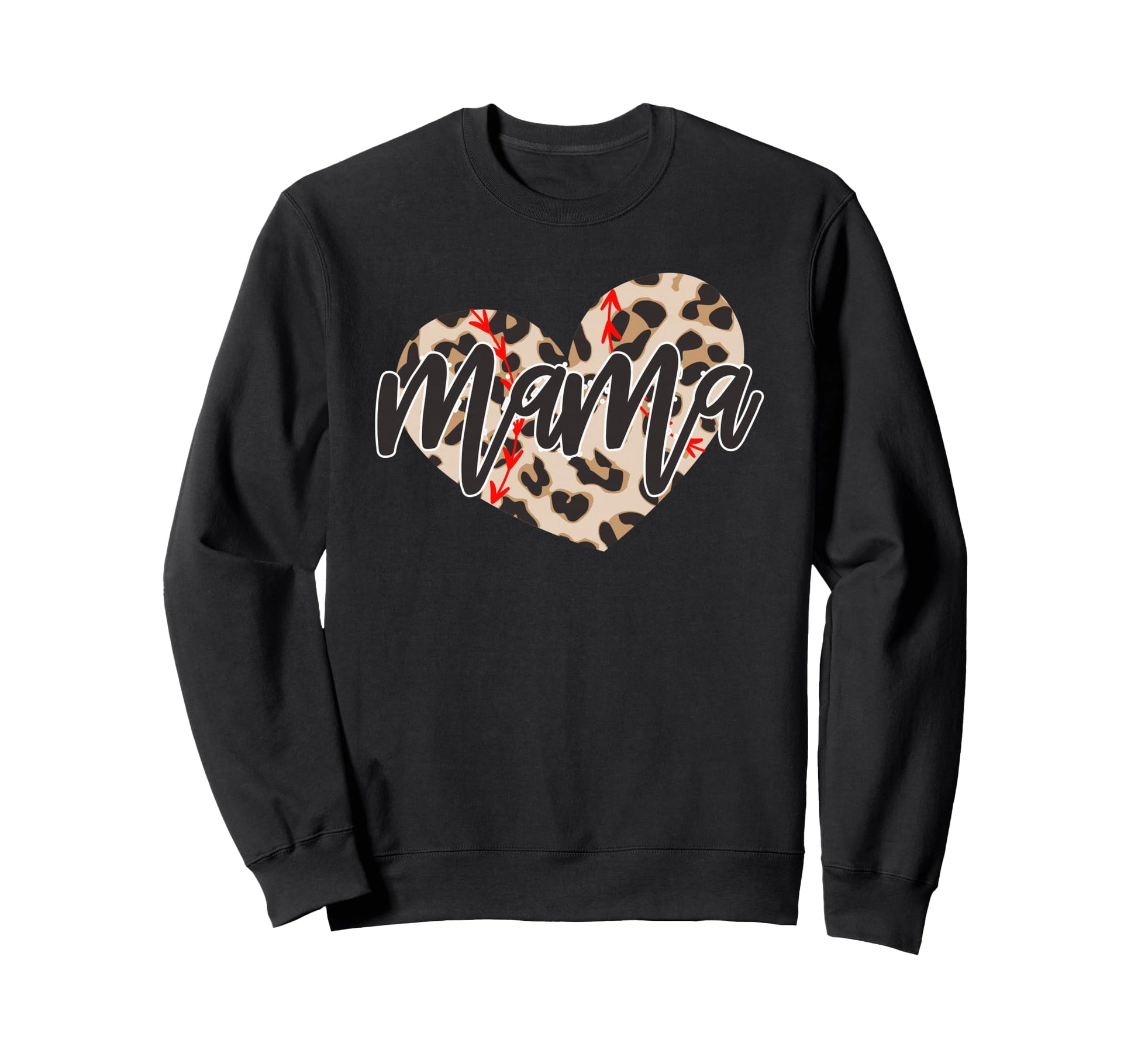Leopard Softball Mom Mothers Sweatshirt - Casual Everyday Wear Men Women - T-Shirt, Sweatshirt, Hoodie