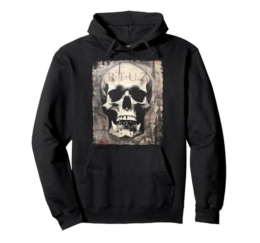 Aesthetic Streetwear Skull Hoodie - Custom Art Print for Adults - T-Shirt, Sweatshirt, Hoodie