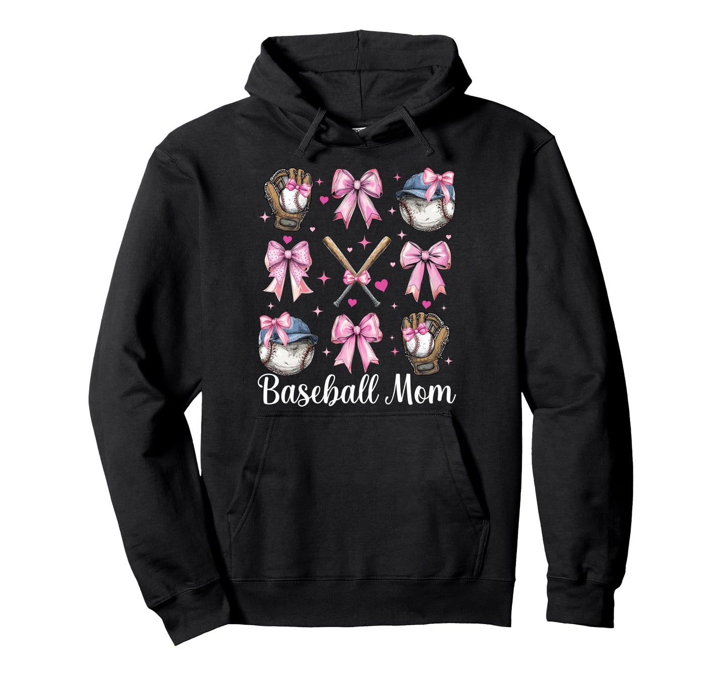 Baseball Mom Baseball Mama Mothers Day Hoodie - Trendy Graphic for Adults - T-Shirt, Sweatshirt, Hoodie