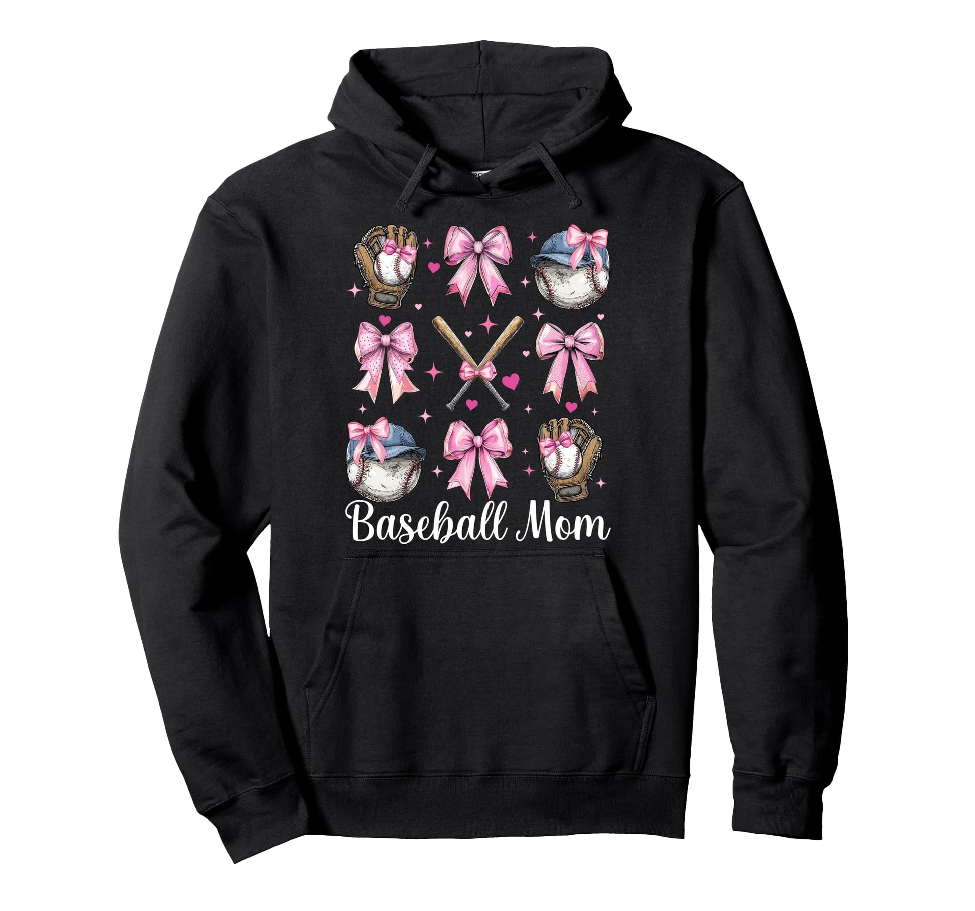 Baseball Mom Baseball Mama Mothers Day Hoodie - Trendy Graphic for Adults - T-Shirt, Sweatshirt, Hoodie