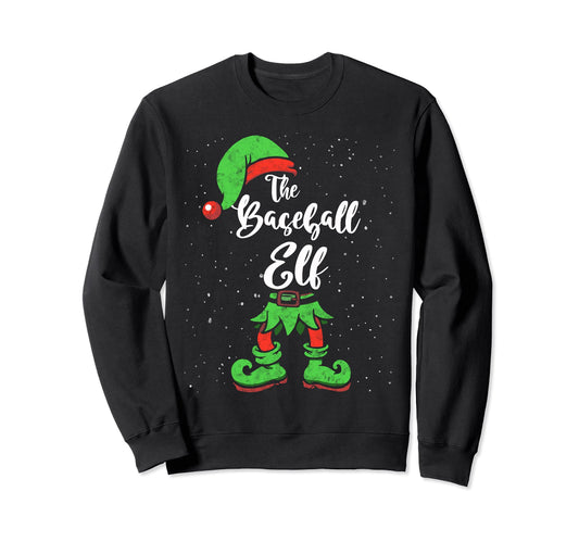 Baseball Elf Matching Family Pajama Sweatshirt - Graphic Print Men Women - T-Shirt, Sweatshirt, Hoodie