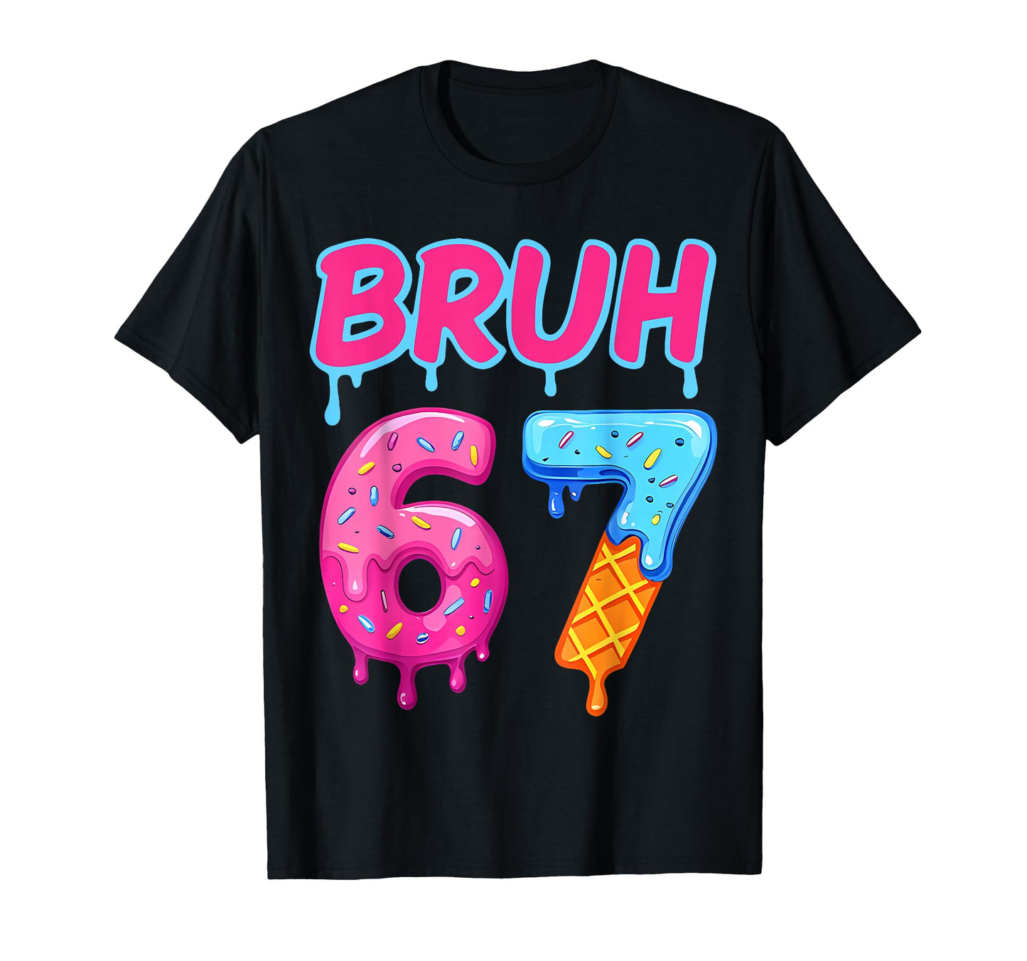 Baseball Ice Cream Drip Number 67 Player T-Shirt - Graphic Print Men Women - T-Shirt, Sweatshirt, Hoodie