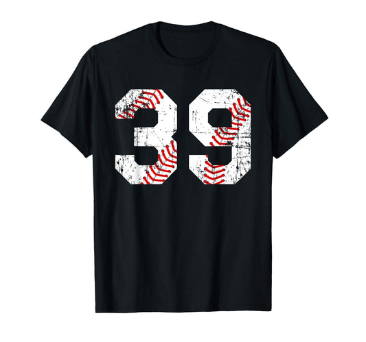Baseball 39 Jersey Number T-Shirt - Casual Everyday Wear Men Women - T-Shirt, Sweatshirt, Hoodie