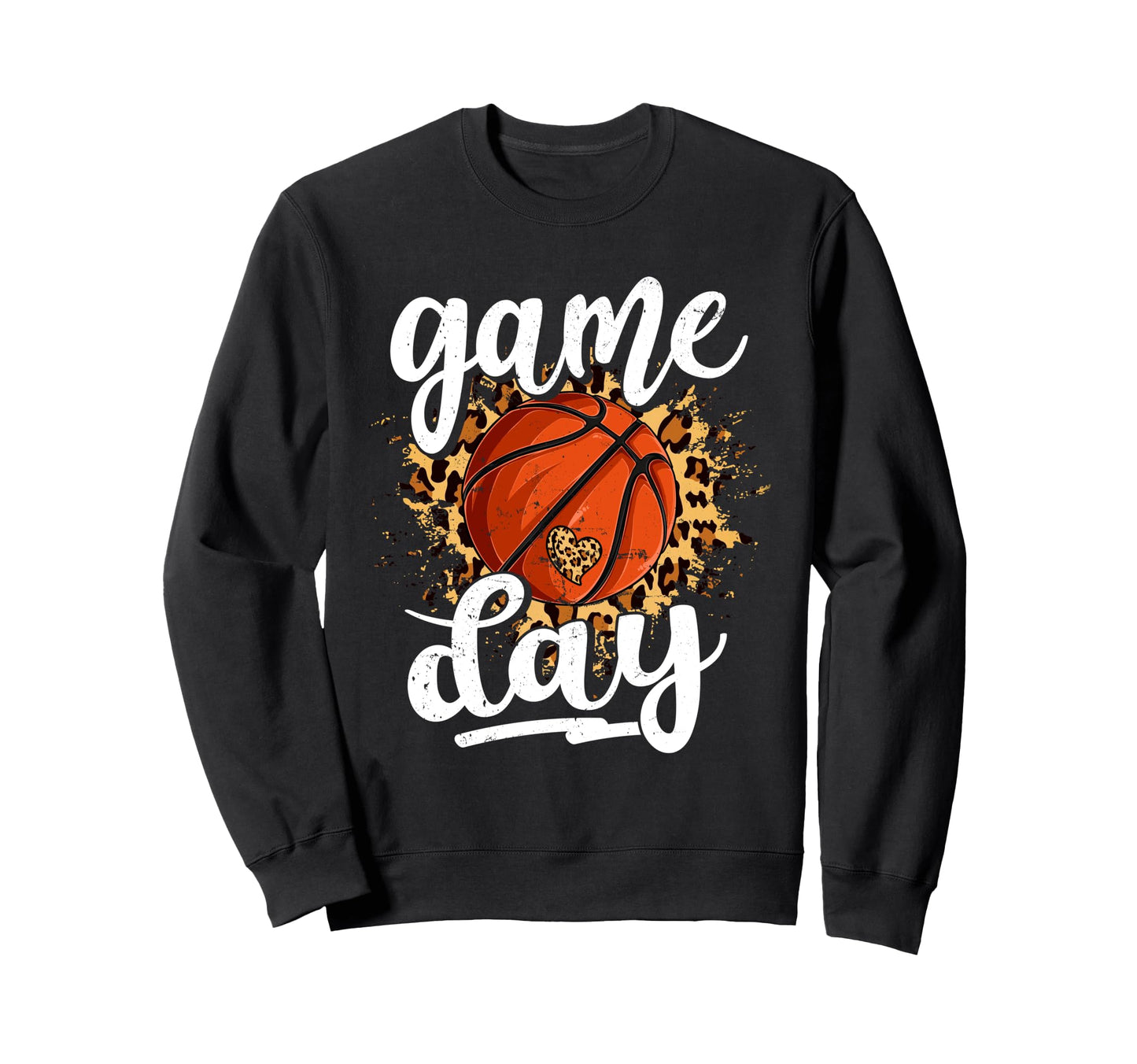 Game Day Leopard Basketball Player Sweatshirt - Minimalist Print Unisex - T-Shirt, Sweatshirt, Hoodie